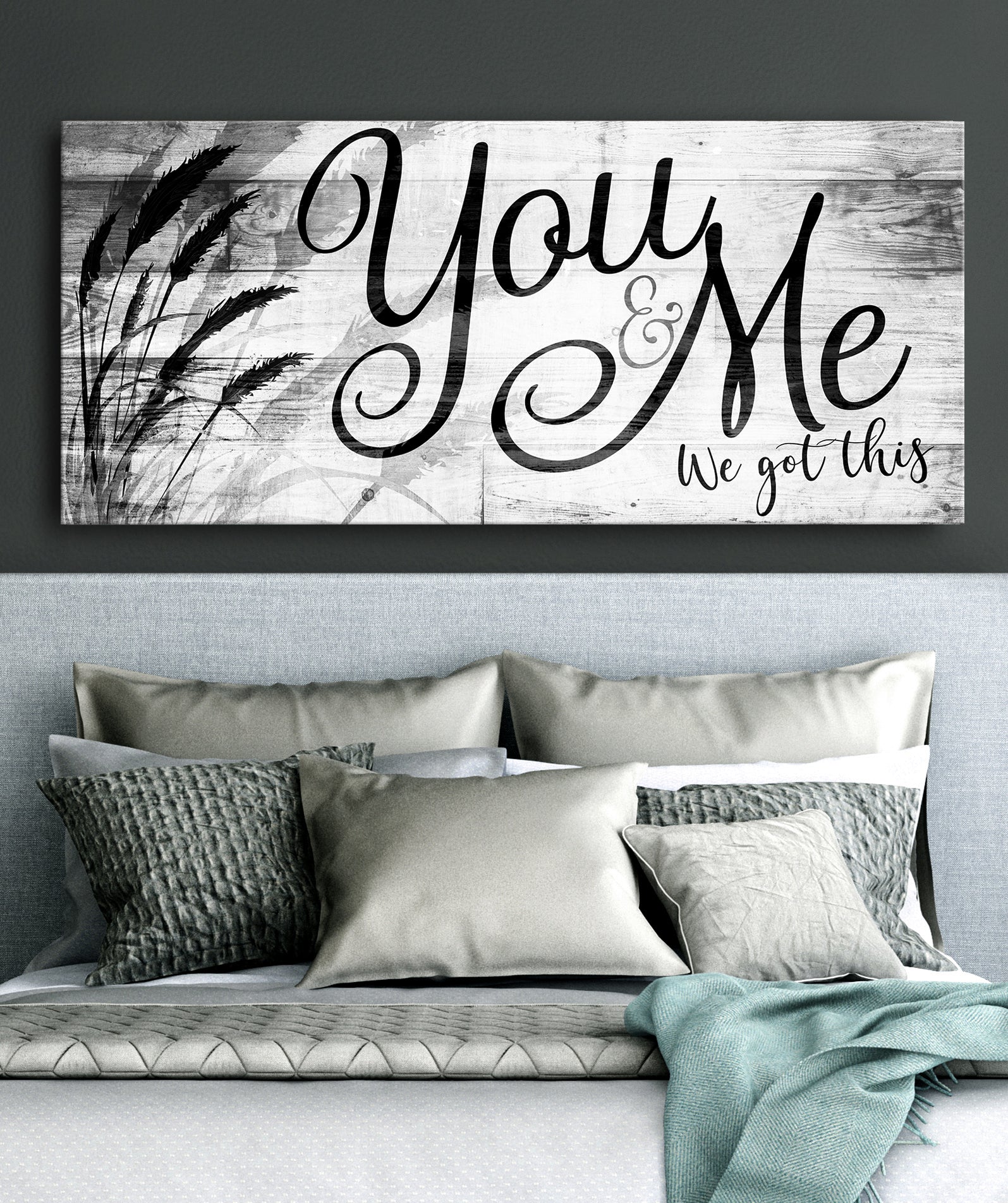 High - Quality Couple Wall Art: 'You and Me We Got This' V16 with Wood Frame, Ready to Hang