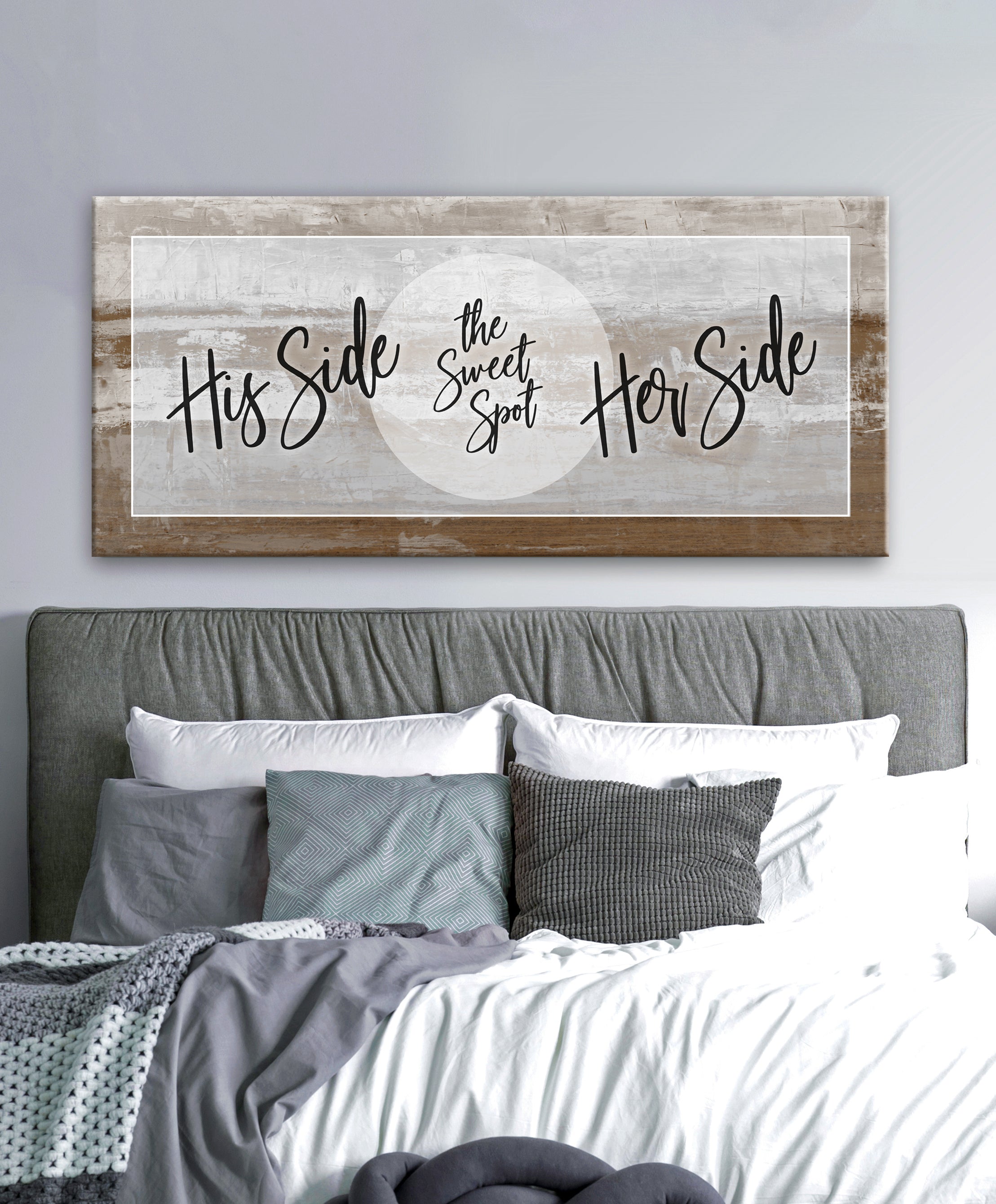 Hot Deal! Couples Wall Art - His & Her Side Wood Frame Ready-To-Hang