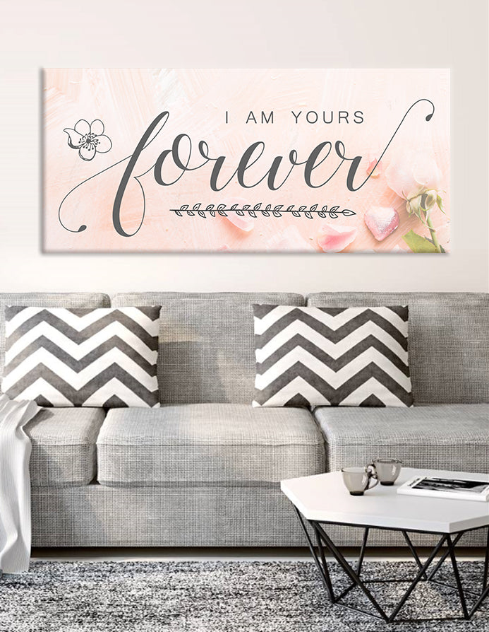 High - Quality Couples Wall Art: Yours Forever with Wood Frame, Ready to Hang