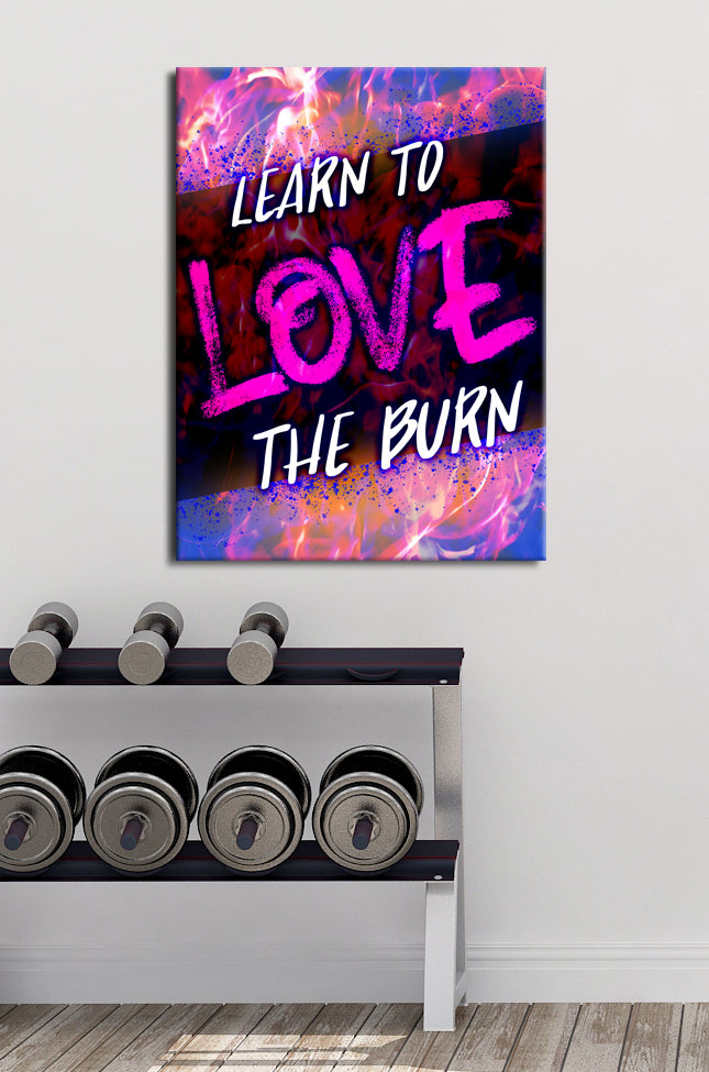 Hot Deal! Ready-to-Hang Wood Frame Fitness Wall Art - Learn to Embrace the Burn