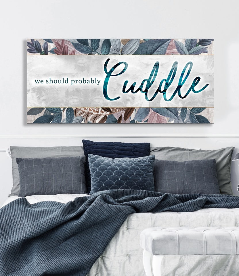 High - Quality Couples Wood - Framed Wall Art: 'We Should Cuddle' Ready To Hang