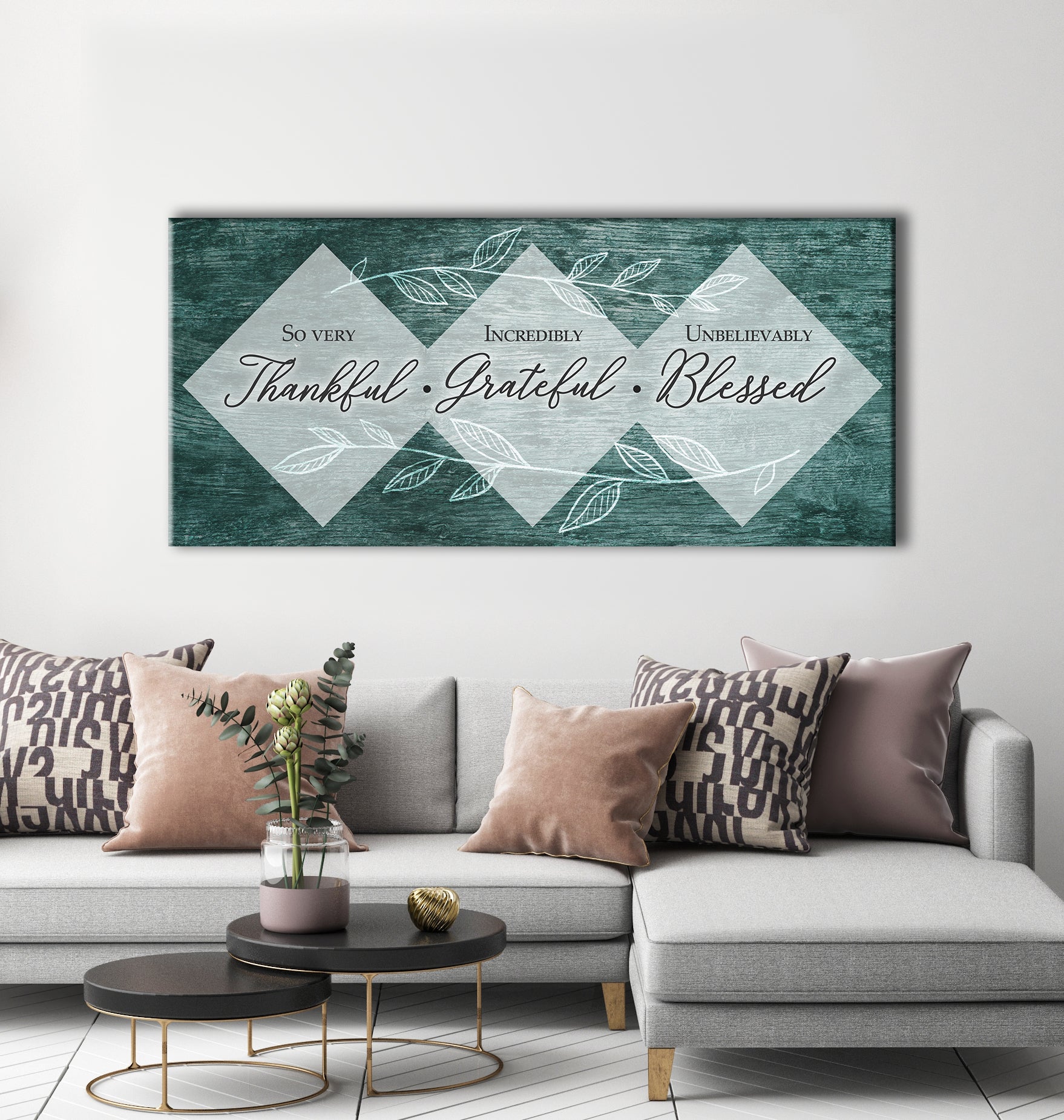Christian Wall Art: 'So Very Thankful V3' with Wood Frame - Ready to Hang! Buy 2 Save 20%