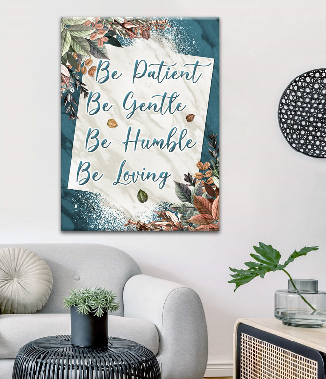 Hot! Ready-to-Hang Wood Frame Wall Art: Be Patient Be Gentle V2