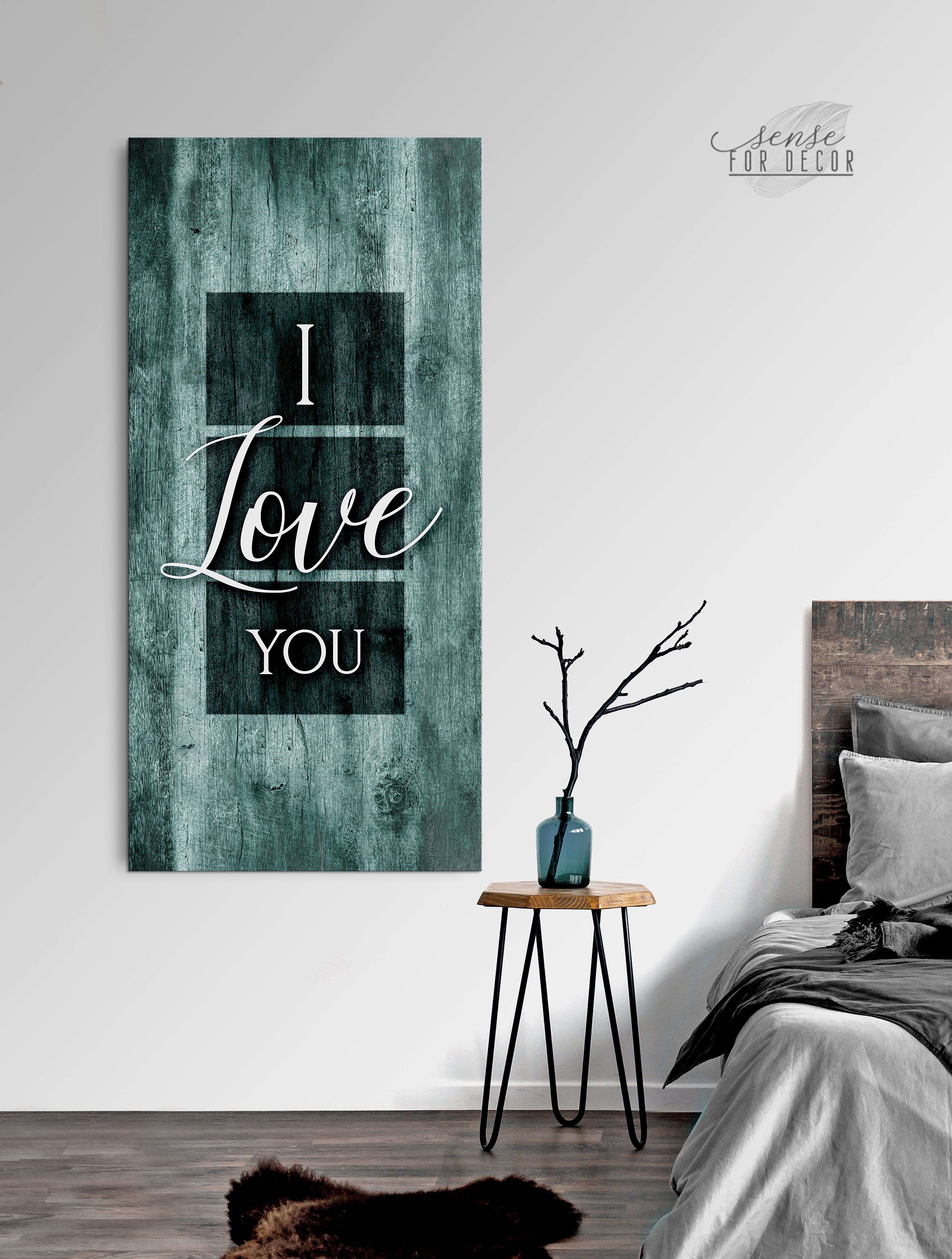 High - Quality Wood - Framed 'I Love You' Couples Wall Art Ready To Hang