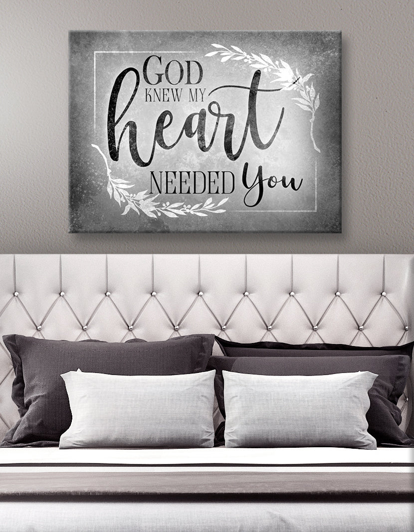 High - Quality Christian Wall Art: God Knew My Heart Needed You V9 with Wood Frame, Ready to Hang