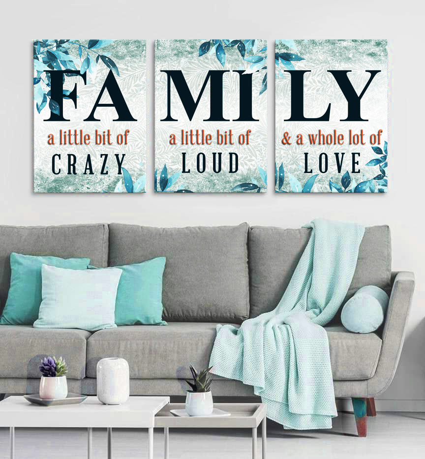 Hot Deal! Set of 3 Family Wall Art - 'Family This Is Us' with Wood Frames, Ready to Hang
