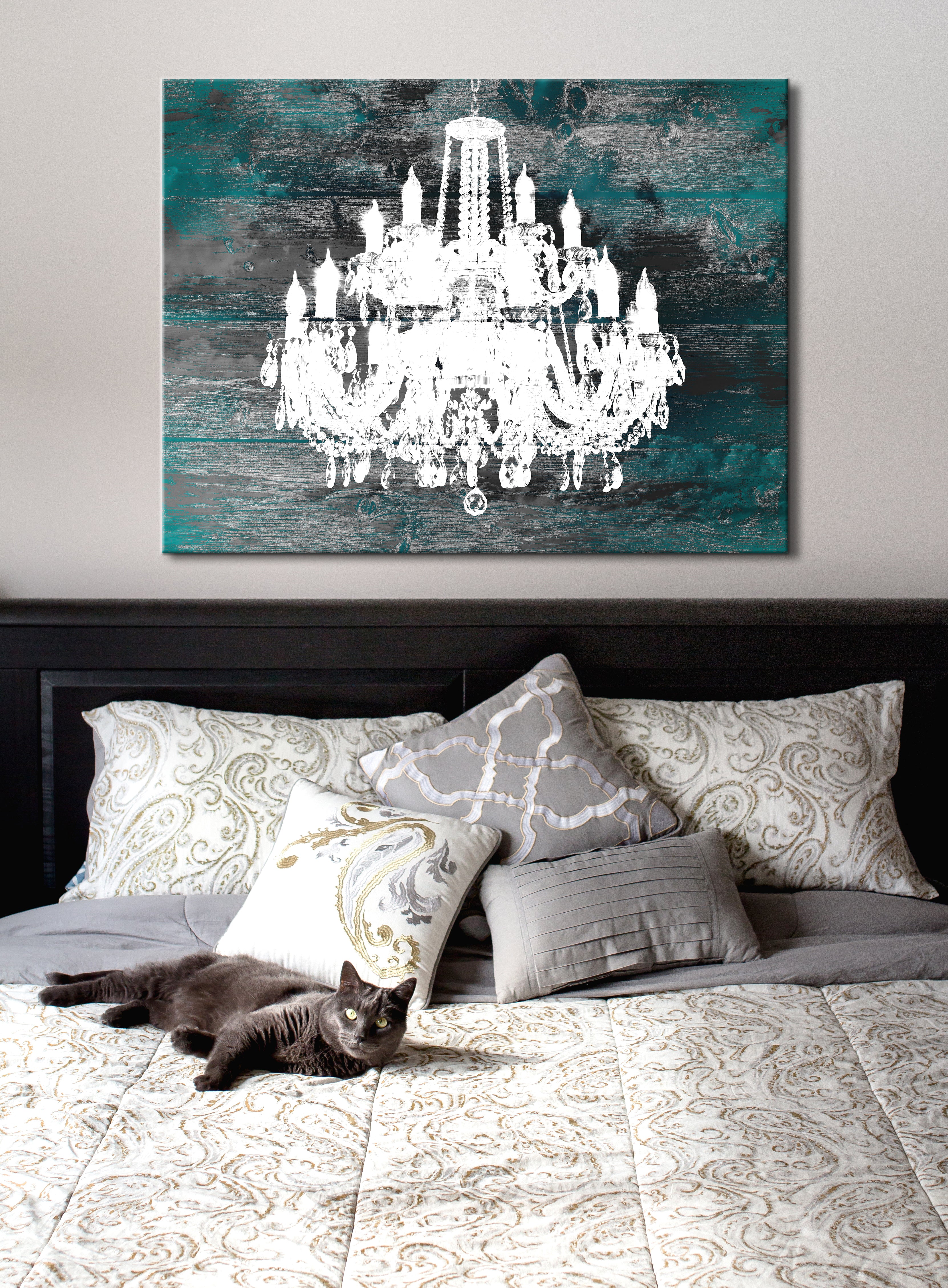 Hot Deal: Elegant White Chandelier Silhouette Art (Wood Frame, Ready To Hang)