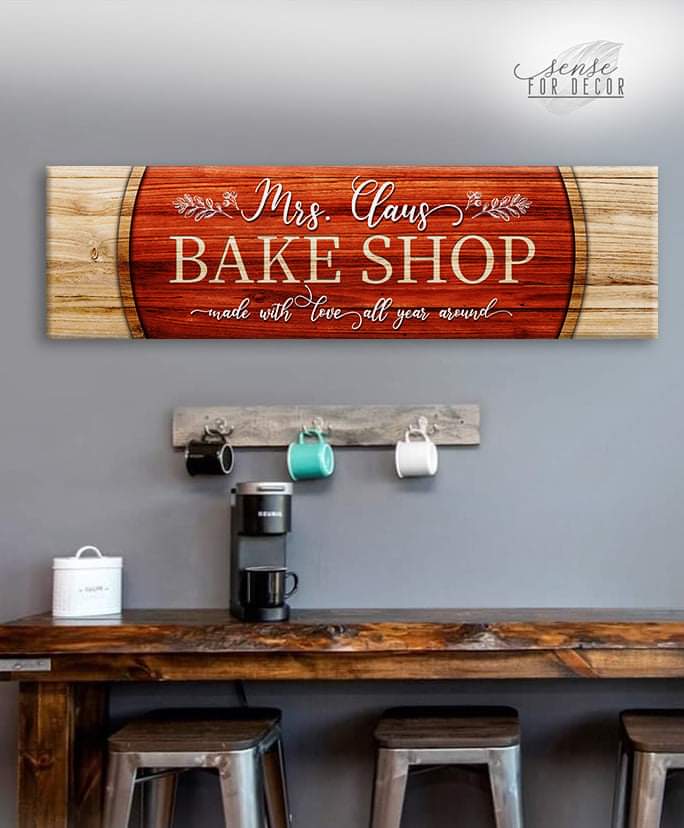 Hot Deal! Holiday Decor: Mrs Clause Bake Shop Wall Art (Wood Frame, Ready To Hang)