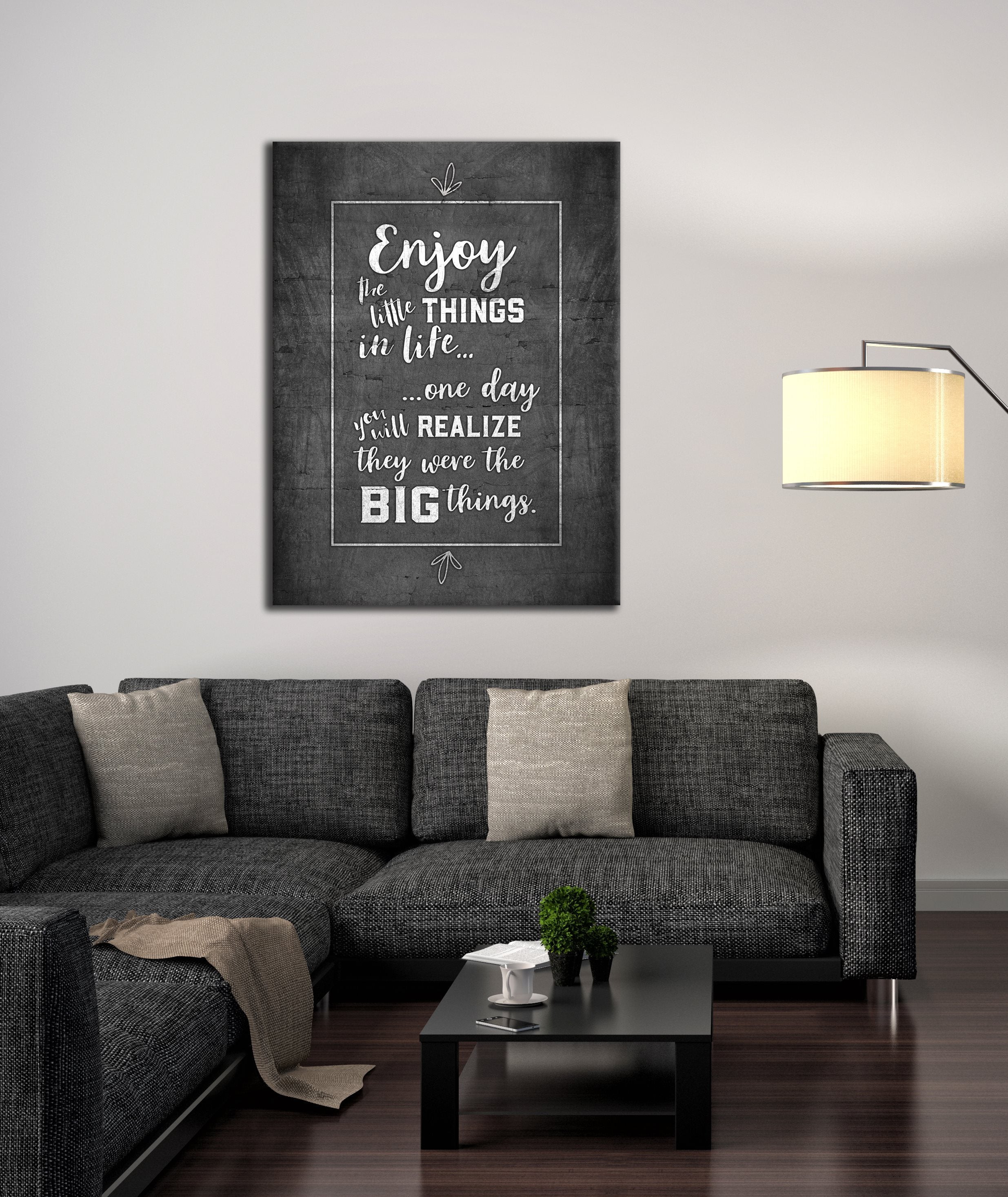 Hot! Living Room Wall Art - Enjoy The Small Things (Wood Frame, Ready To Hang)