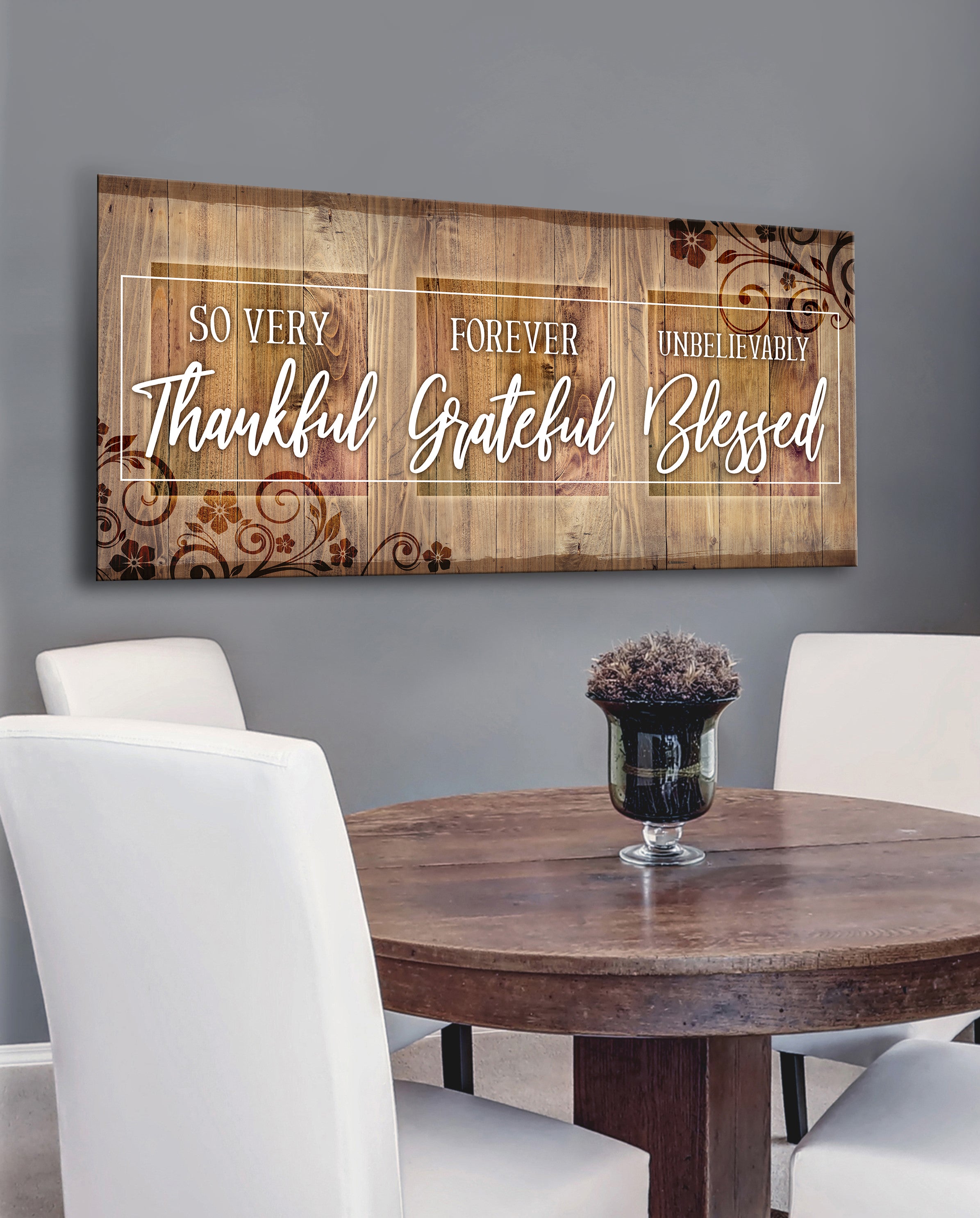 High - Quality Christian Wall Art 'So Very Thankful V11' with Wood Frame, Ready to Hang
