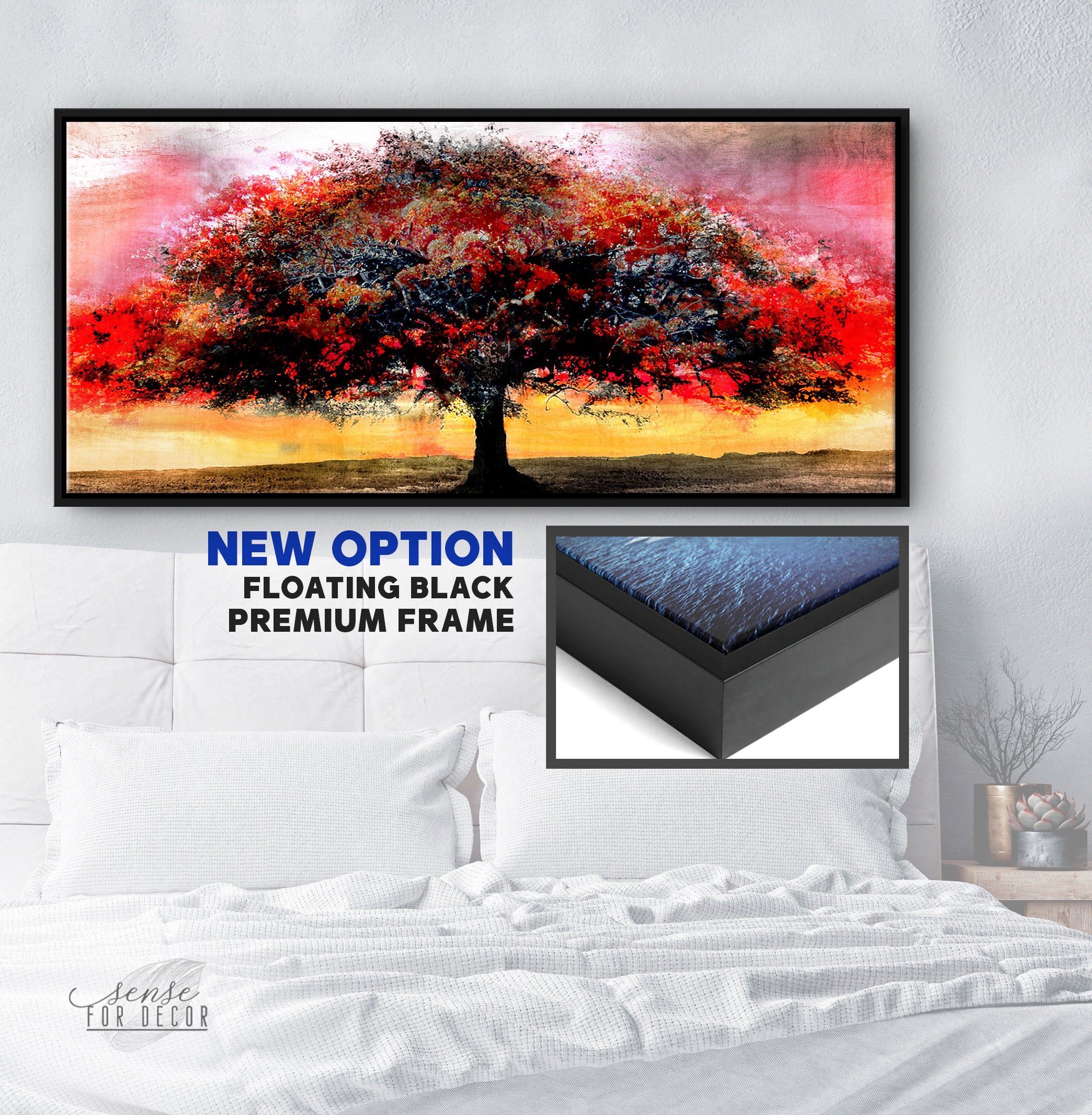High - Quality Big Tree Nature Wall Art with Wood Frame, Ready to Hang