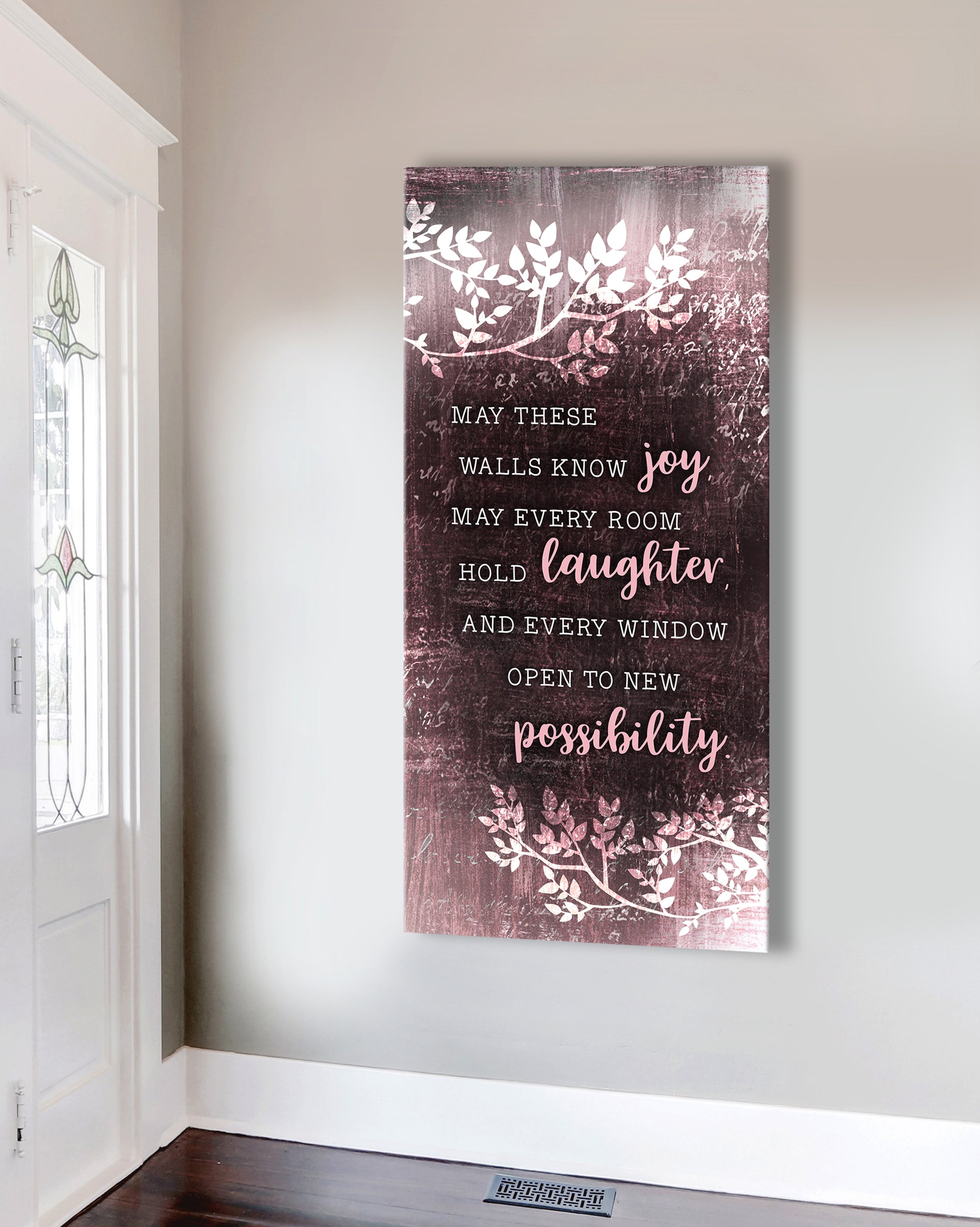 Exclusive Offer! Home Wall Art - 'May These Walls Know Joy' with Wood Frame, Ready to Hang