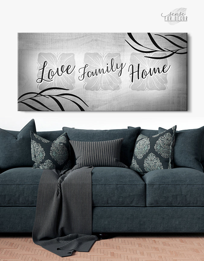 High - Quality Wood - Framed Family Wall Art: Love Family Home, Ready To Hang