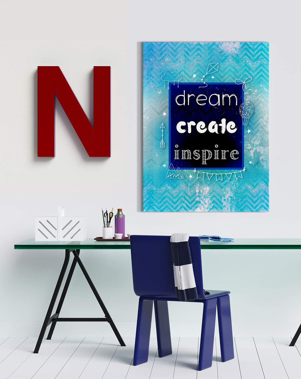 Kid Room Wall Art: Inspiring Dreams (Wood Frame, Ready To Hang) - Buy 2, Save 20%