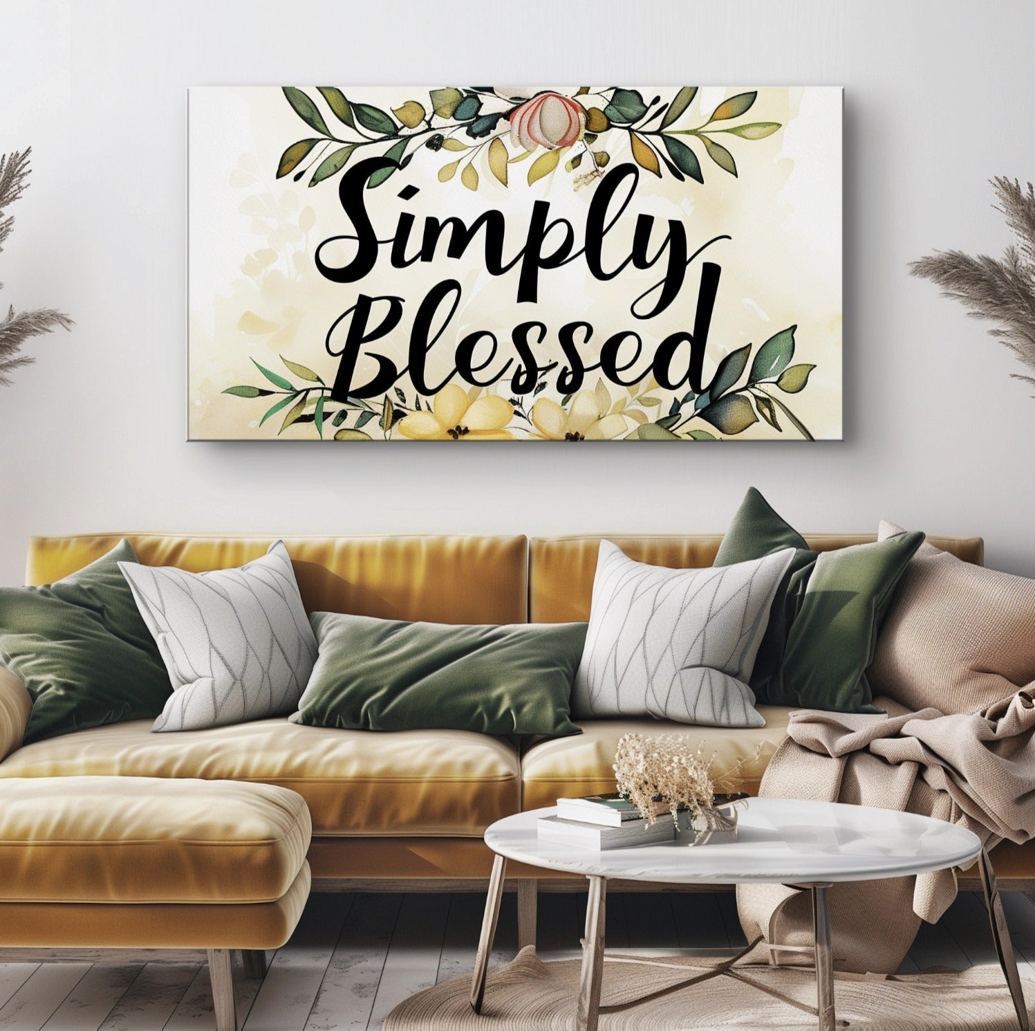 High - quality Wood - framed Simply Blessed V13 Home Wall Art