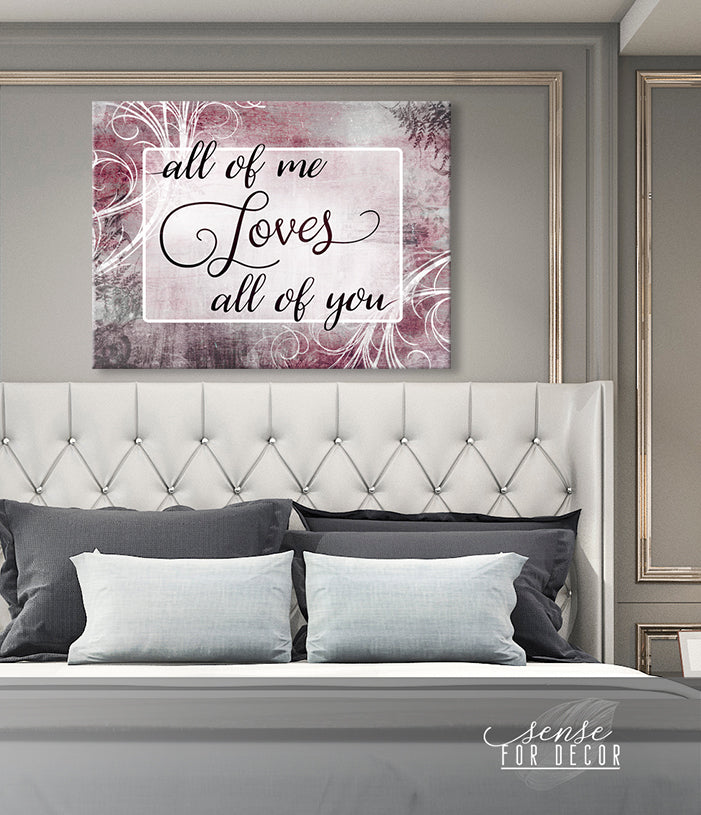 Hot Deal! Ready - To - Hang Wood - Framed Couples Wall Art: All of Me Loves All of You V10
