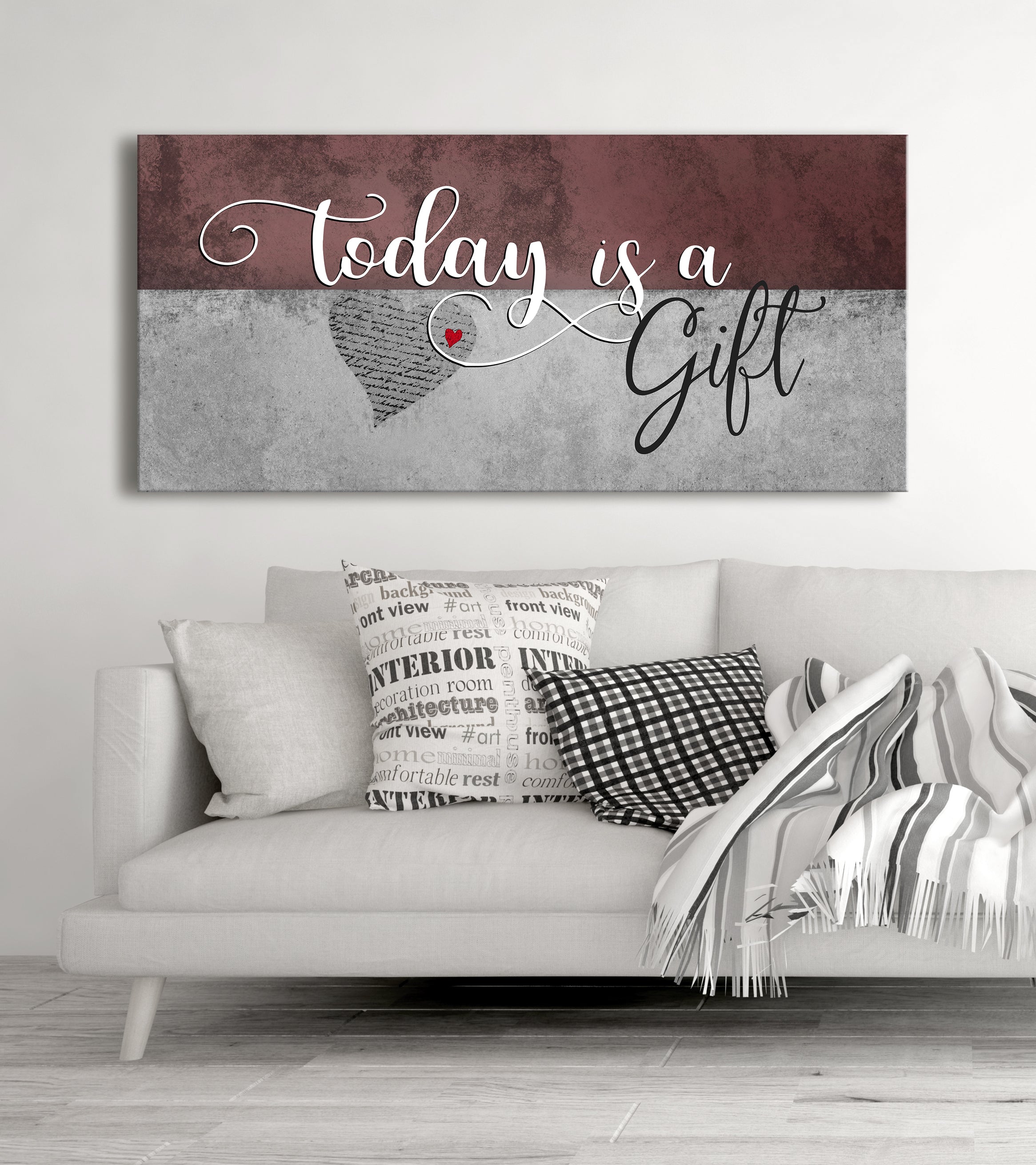 High - quality Ready - to - Hang 'Today Is A Gift V2' Home Wall Art with Wood Frame