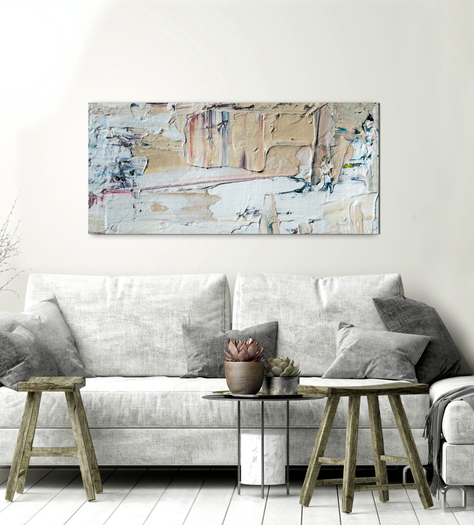 Hot Deal! Pastel Paint Splash Wall Art with Wood Frame, Ready to Hang