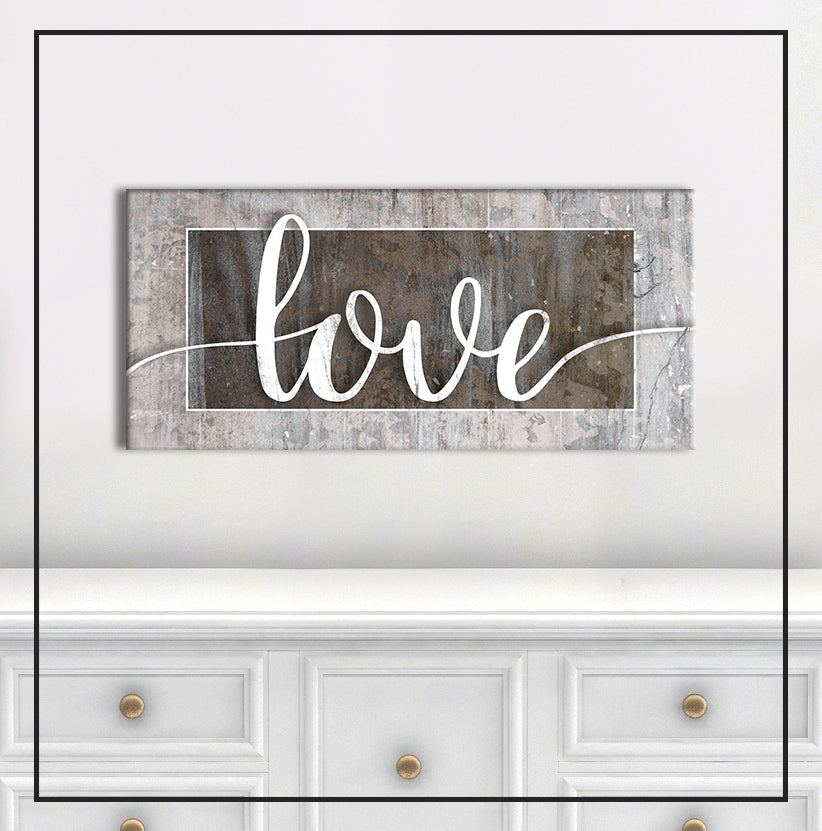 Hot Sale! Ready - to - Hang Single Word Wall Art Signs with Wood Frames for Home Decor