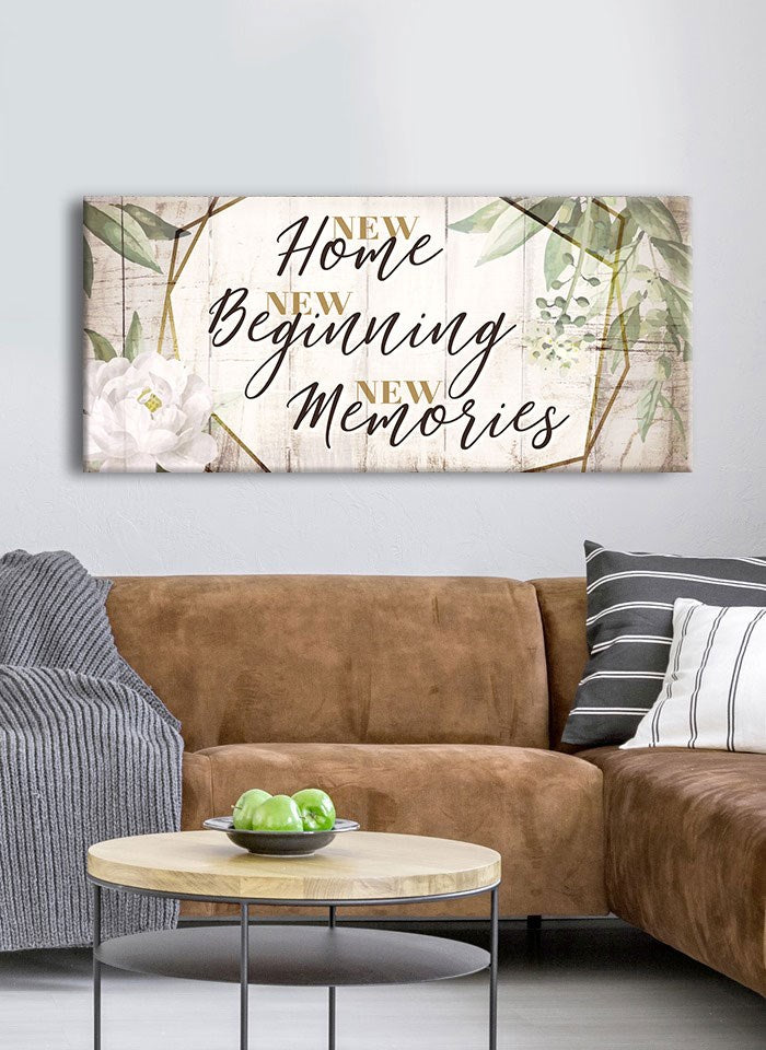 New Home, New Beginning V14 Wall Art: High - Quality Wood Frame, Ready To Hang