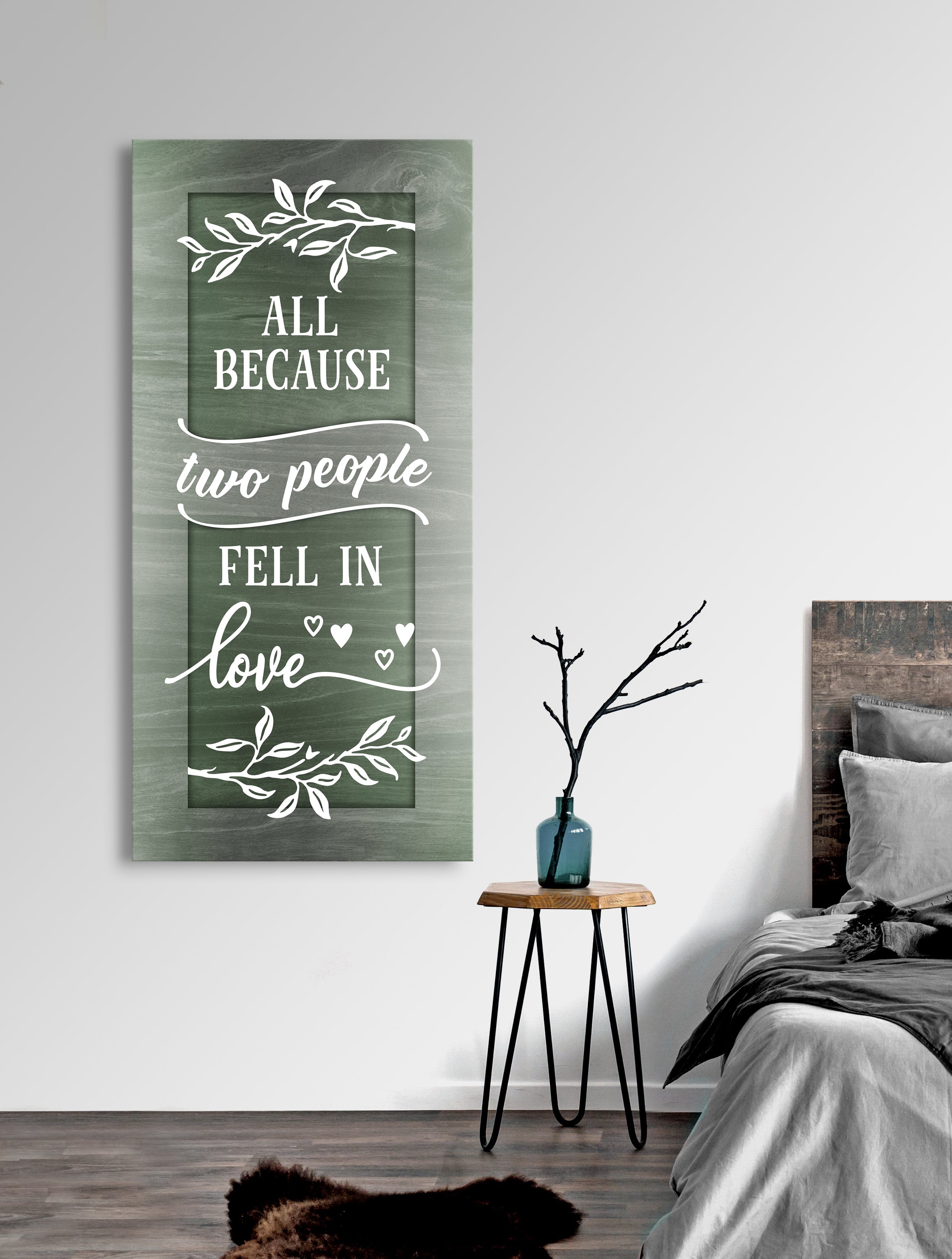 Ready - to - Hang Wood - Framed Couples Wall Art: Love's Beginning V3