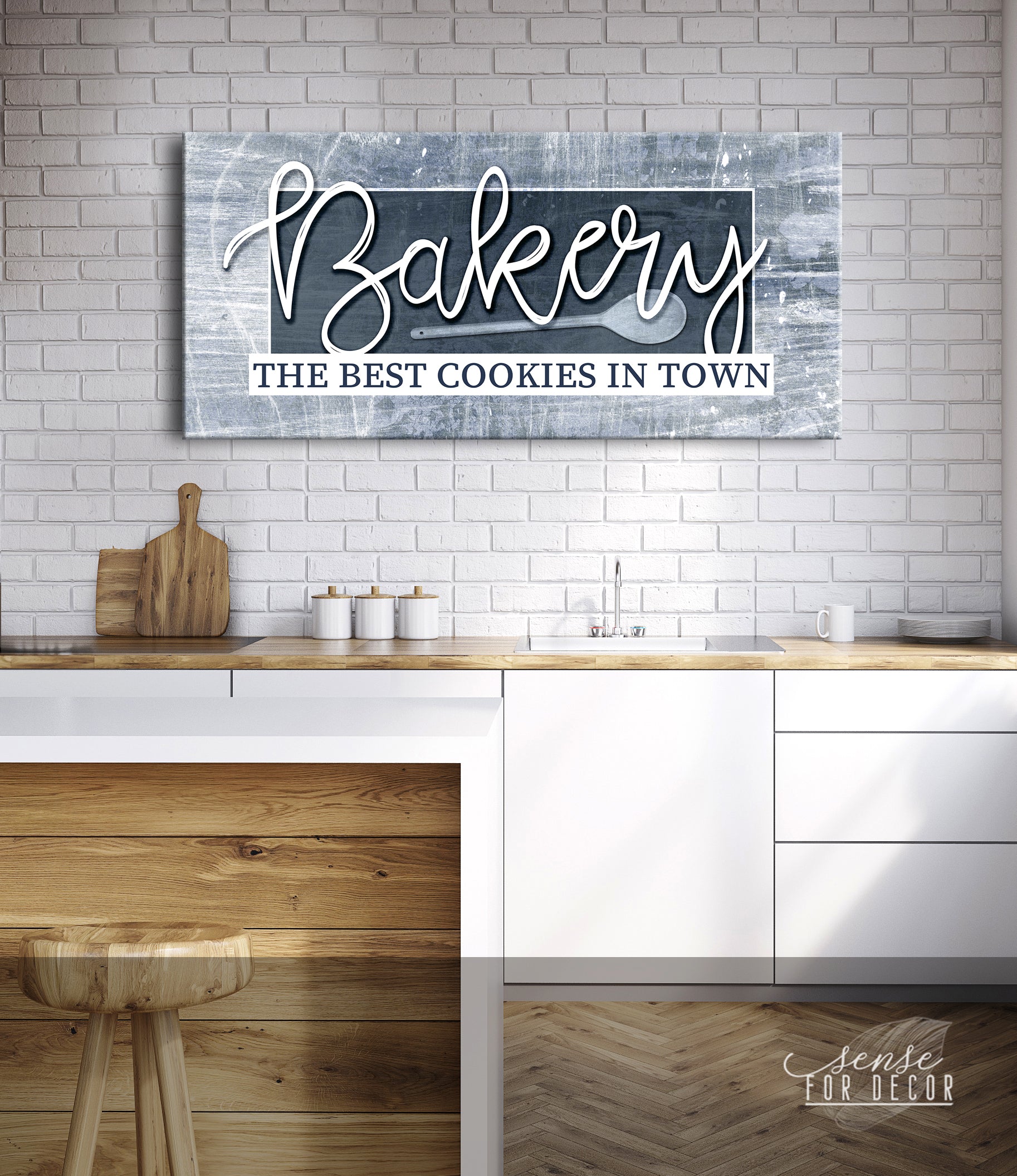 High - Quality Wood - Framed Kitchen Wall Art: Best Cookies in Town, Ready To Hang