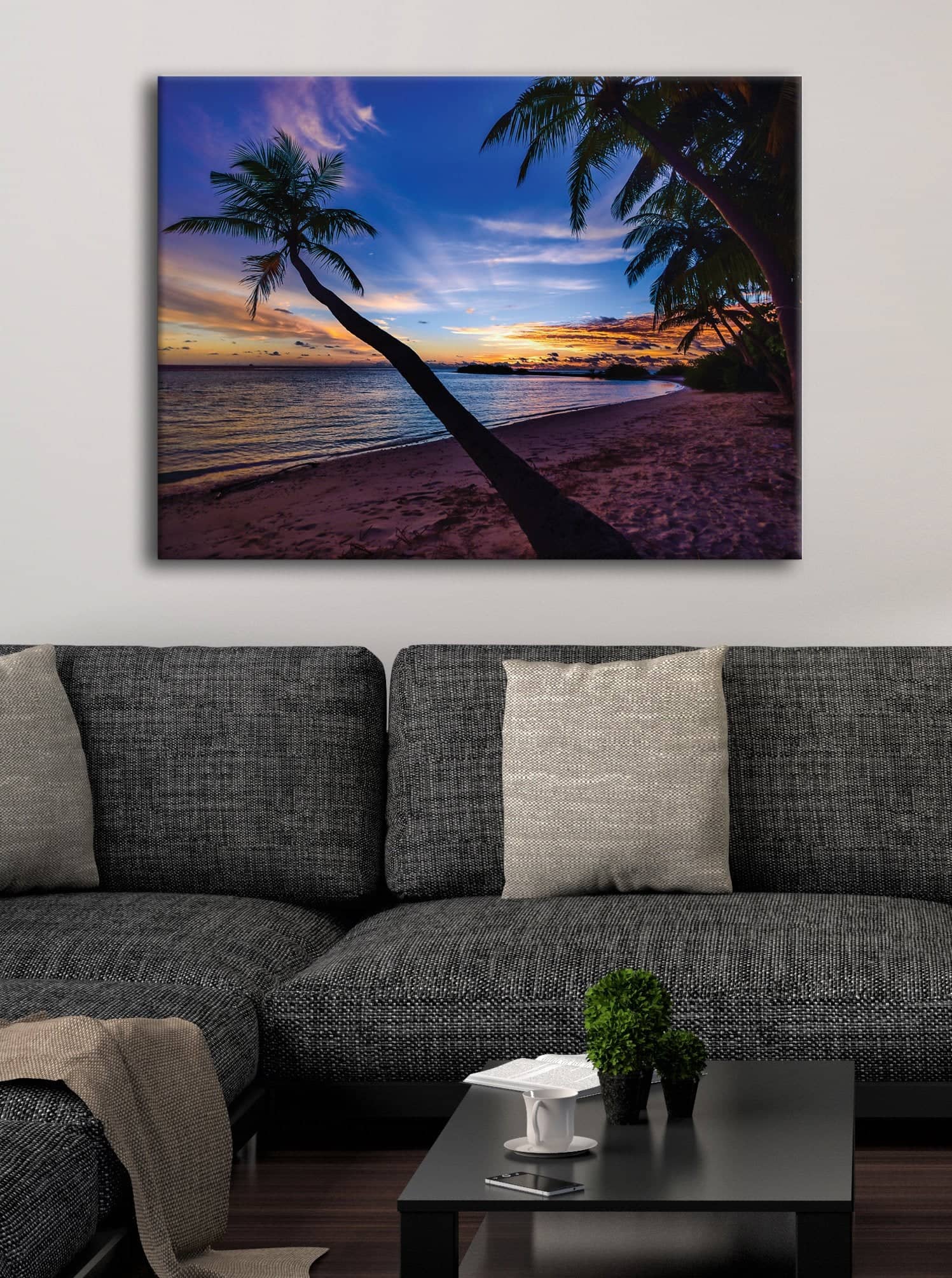 Hot Deal! High - Quality Sunset Beach Wall Art with Wood Frame, Ready to Hang