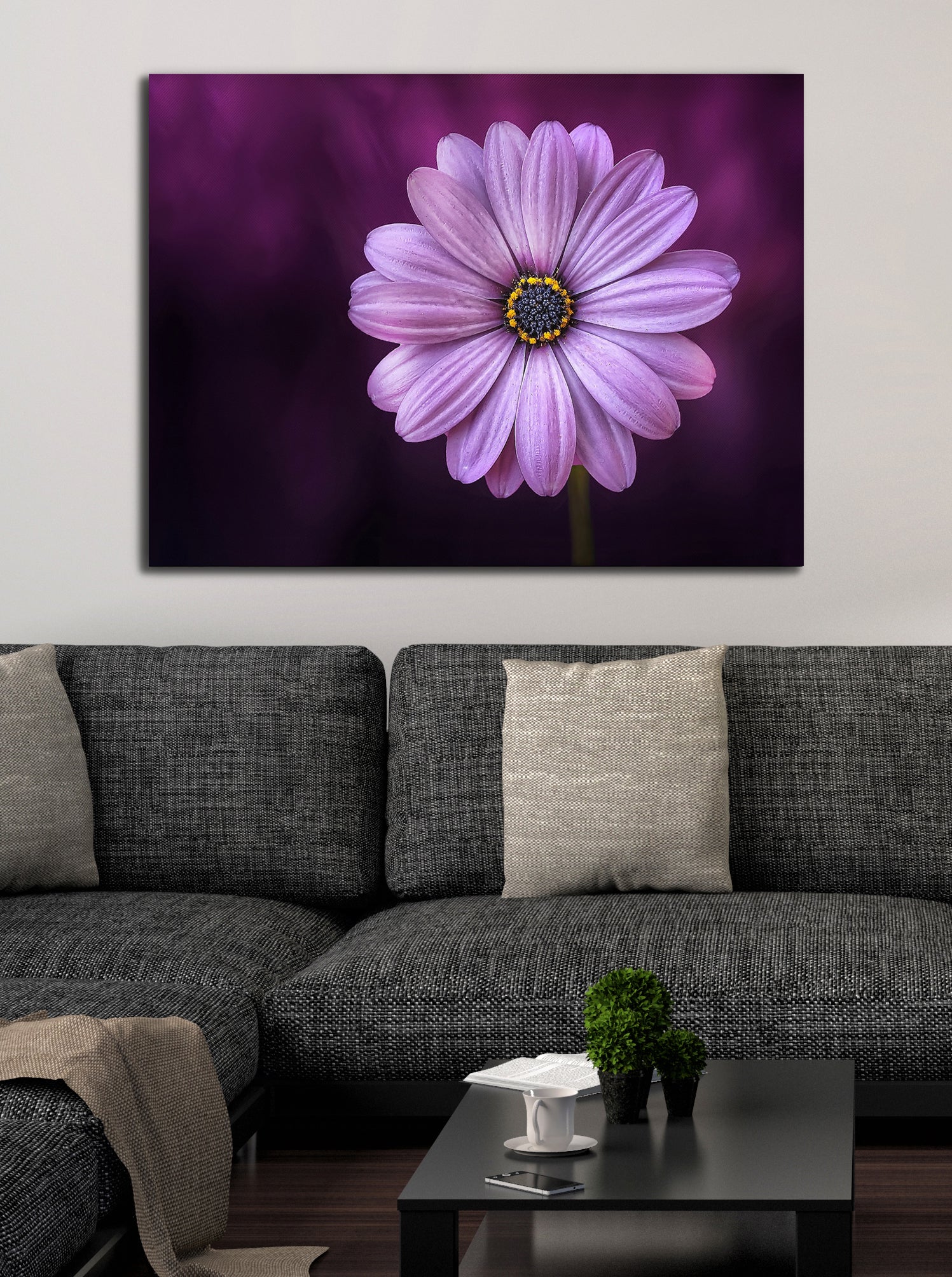 Exclusive Purple Bloom Flower Wall Art with Wood Frame, Ready to Hang - Buy 2 Save 20%
