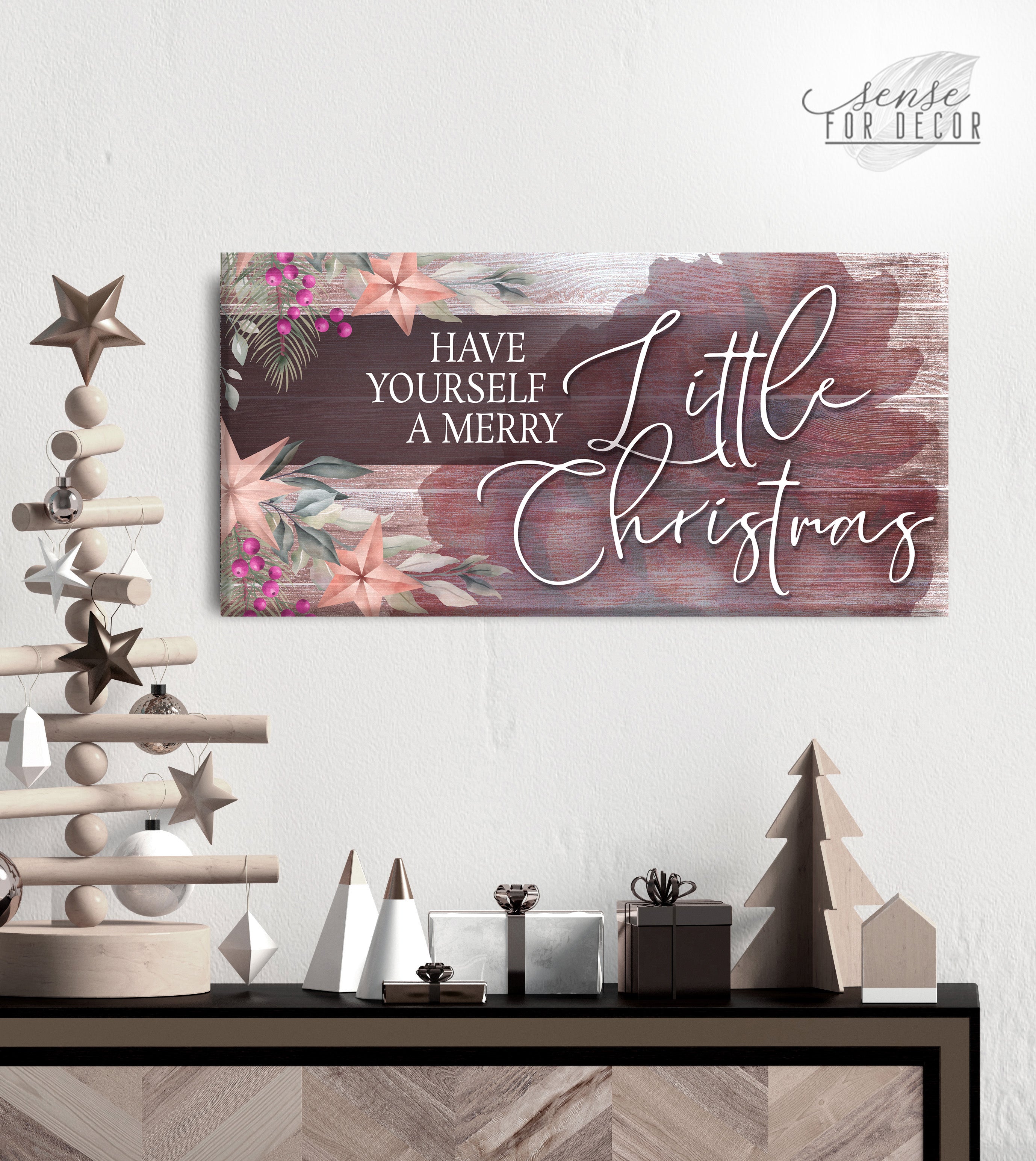 Exclusive Holiday Wall Art - Have Yourself V2 with Wood Frame, Ready to Hang! Buy 2, Save 20%