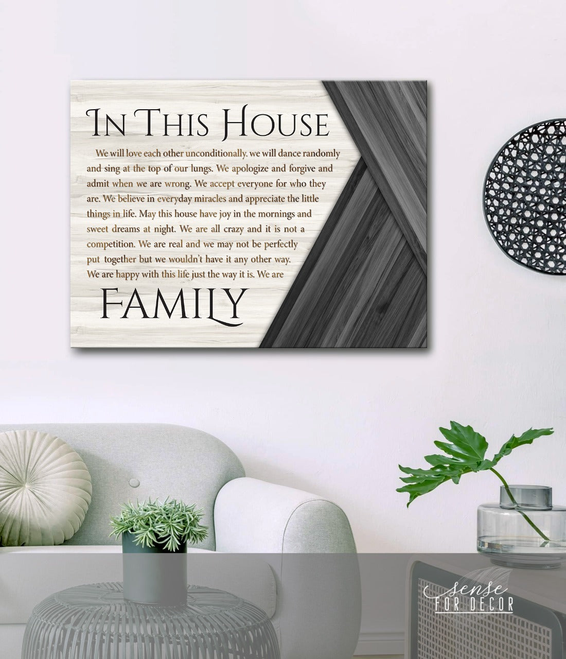 Hot Deal! High - Quality In This House V4 Wood - Framed Home Wall Art Ready to Hang