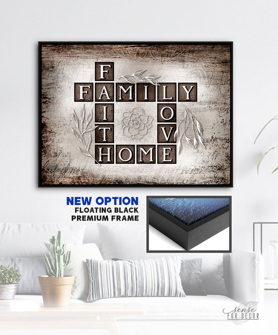 Hot Deal! High - Quality Family Wall Art: Family, Faith, Home, Love in Wood Frame, Ready to Hang