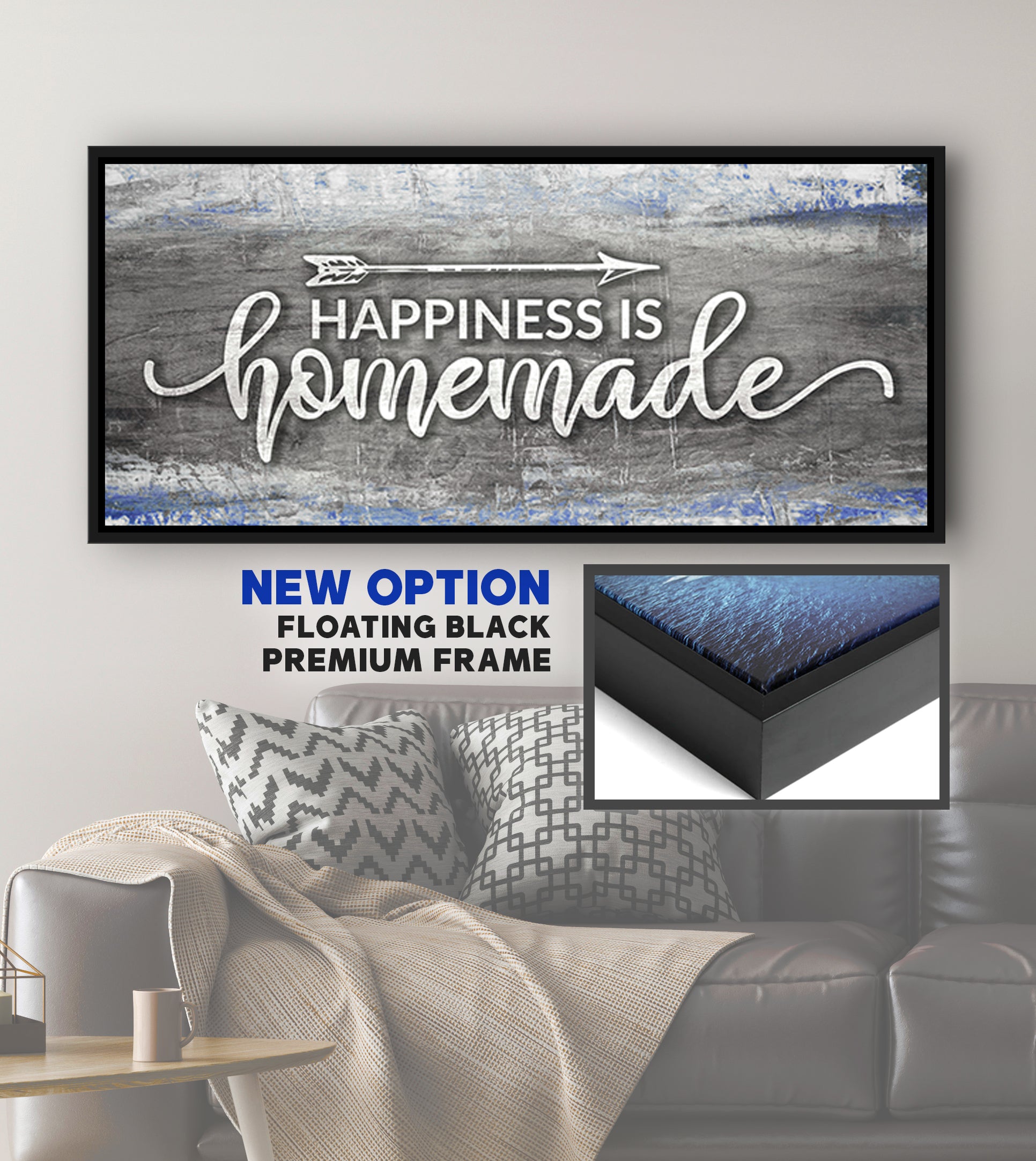 Ready-to-Hang Wood Frame Home Wall Art: Happiness Is Homemade Version 2
