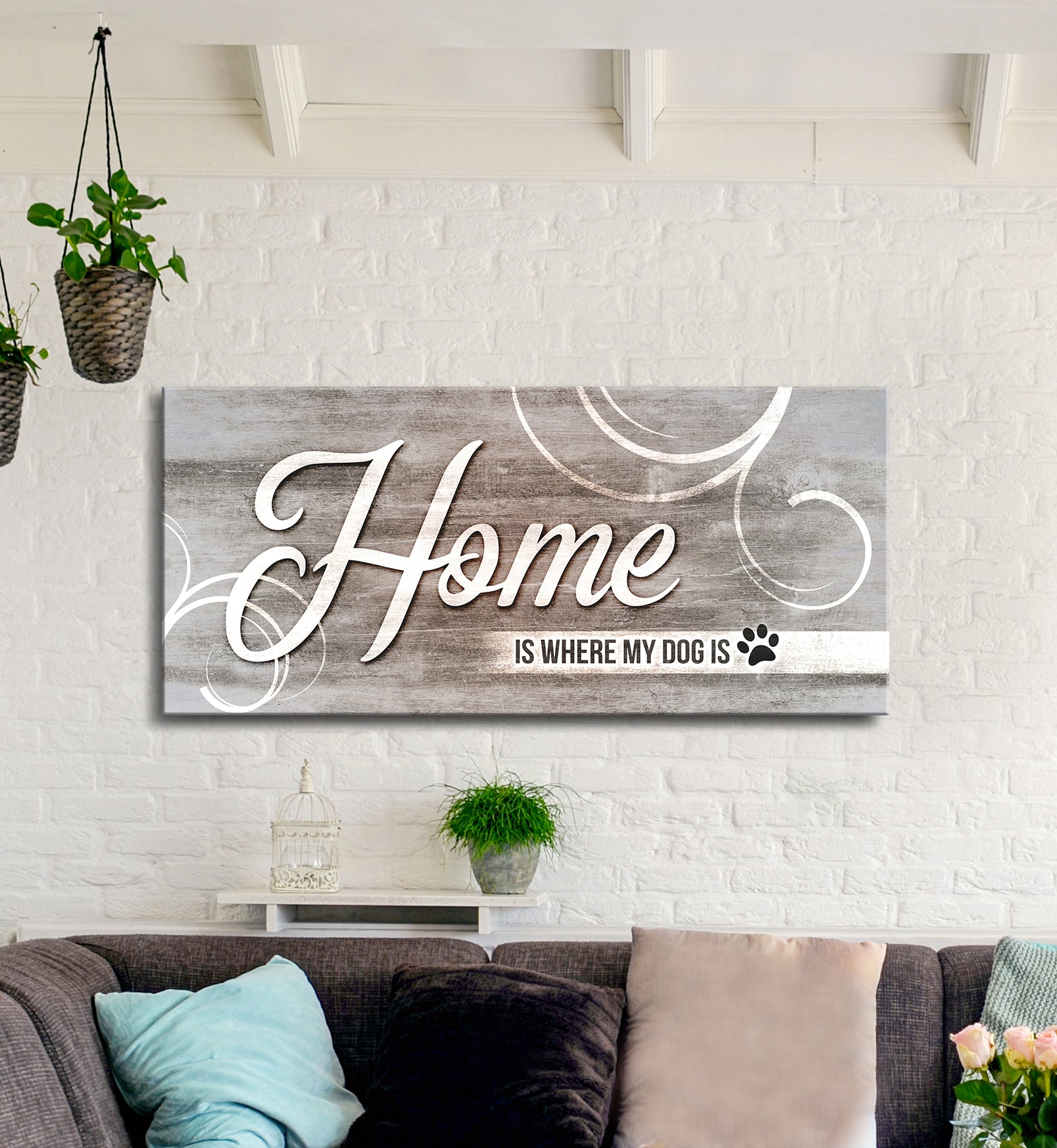 Exclusive Pet Wall Art: 'Home Is Where My Dog Is' with Wood Frame, Ready to Hang - Buy 2 Get 20% Off