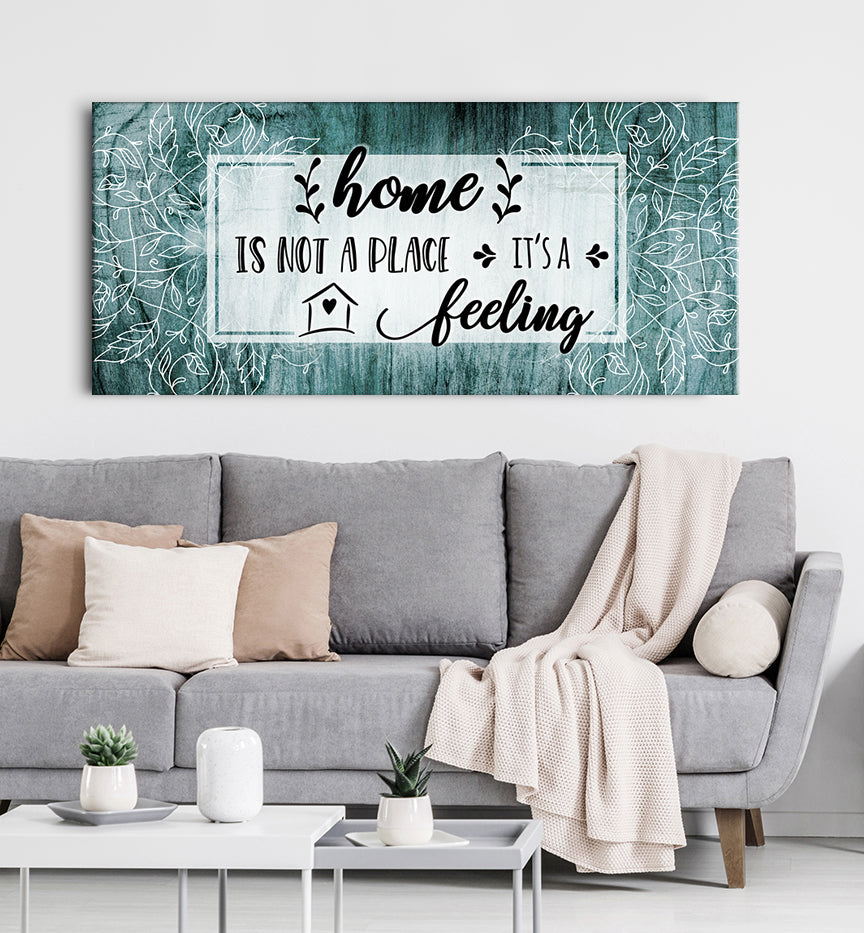 Ready-to-Hang Wood Frame Home Wall Art: Home is a Feeling, Not Just a Place V3