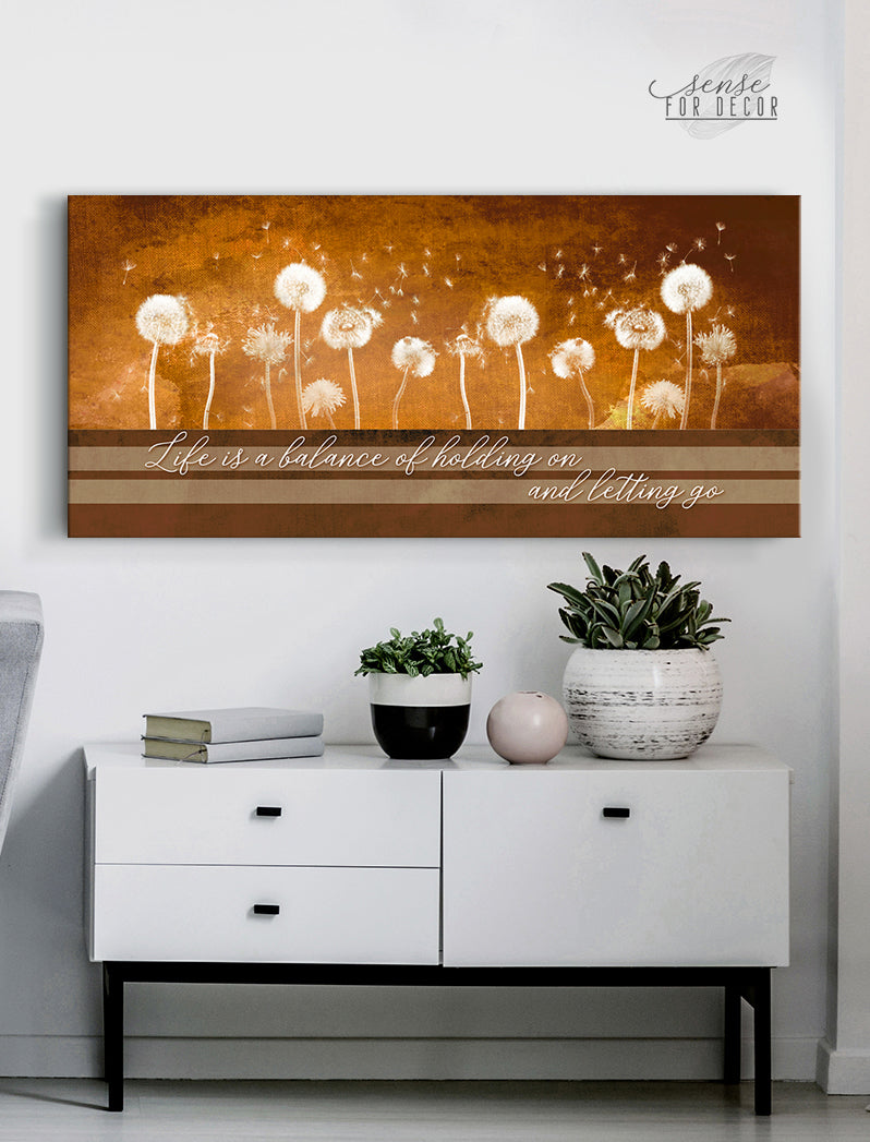 Inspiring Wood-Frame Wall Art: Life is a Balance of Holding On, Ready To Hang