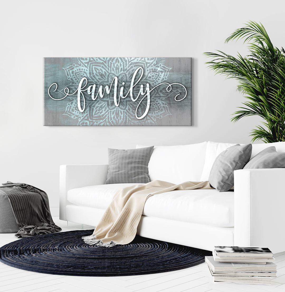 High - quality Boho Family Word Wall Art V10 with Wood Frame, Ready to Hang
