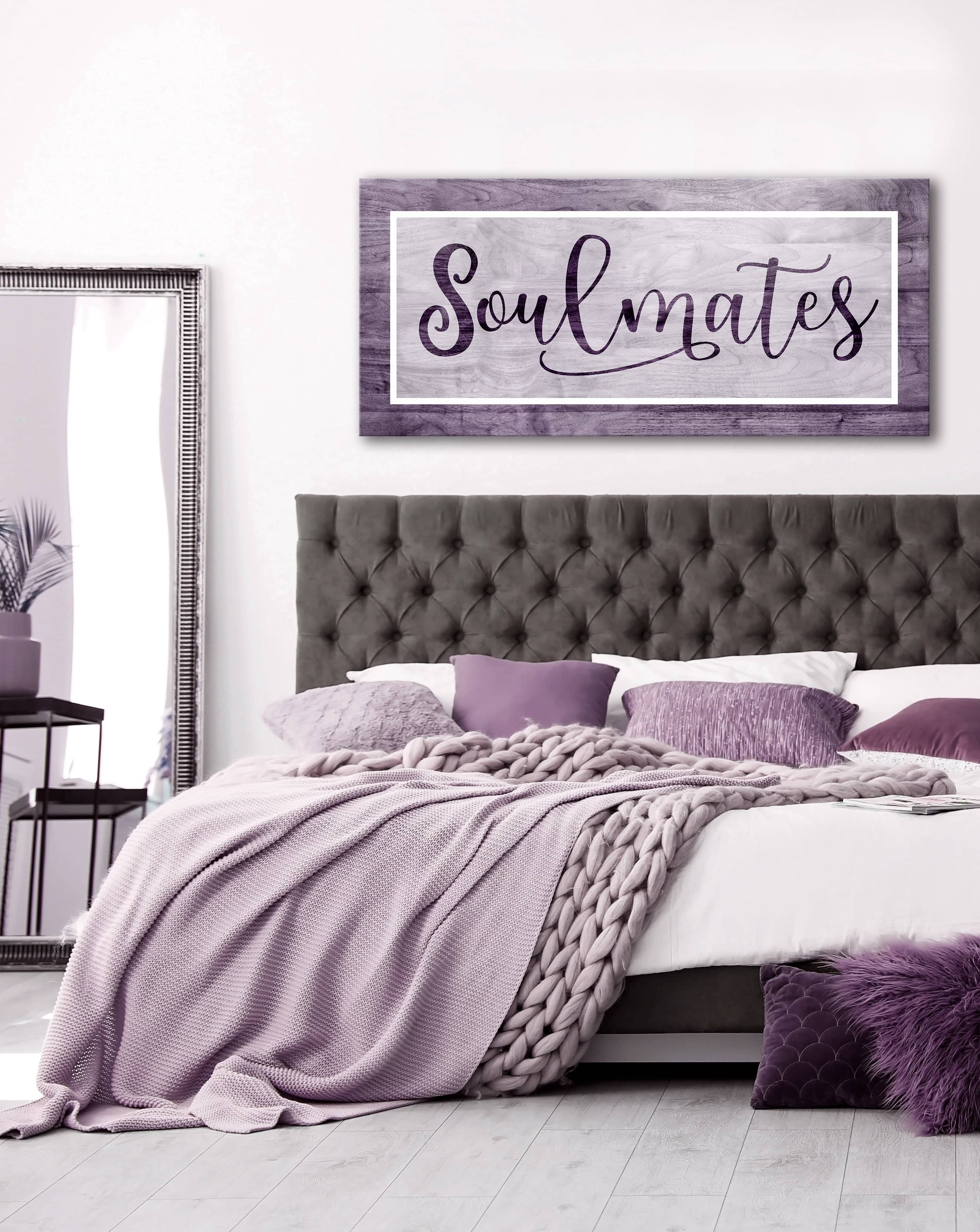 Hot Deal! Bedroom Wall Art - Soulmates V2 with Wood Frame, Ready To Hang