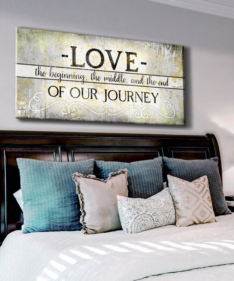 Limited Time Offer! High - Quality Couples Wall Art 'Love The Beginning' with Wood Frame, Ready to Hang