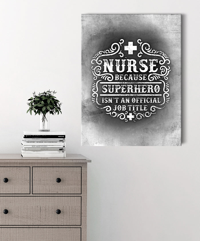 Ready-to-Hang Wood Frame Nurse Wall Art: Nurse as Superhero