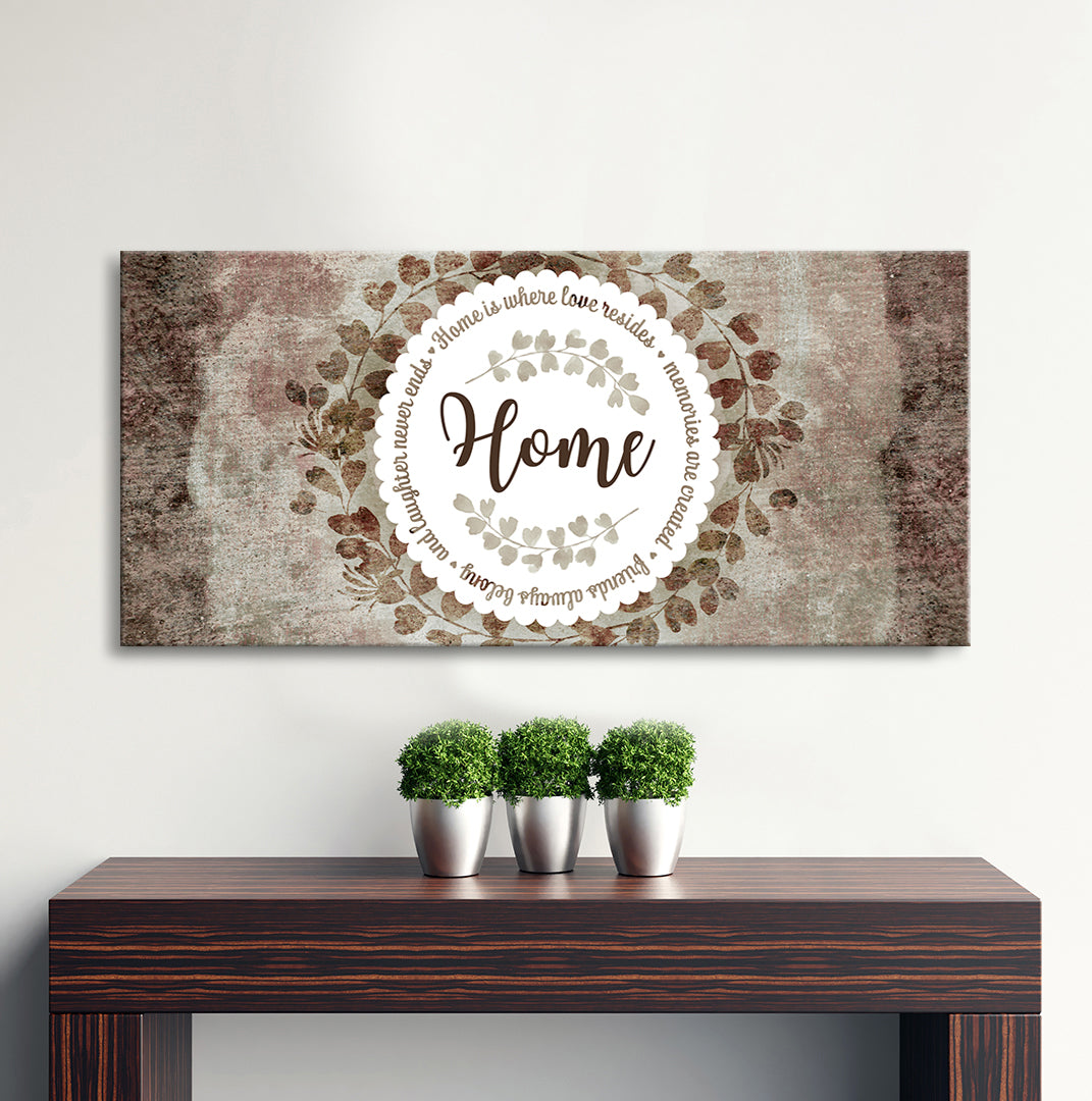 Exclusive Home Wall Art - 'Home is Where Love Resides' with Wood Frame, Ready to Hang! Buy 2 Save 20%