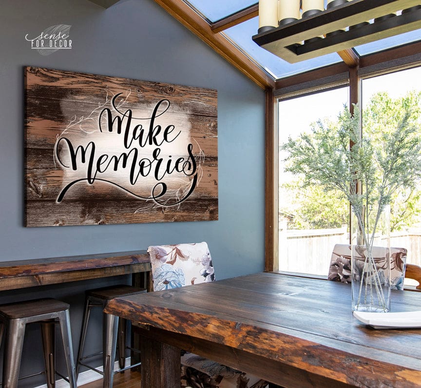 High - Quality Wood - Framed Home Wall Art: Make Cherished Memories (Ready To Hang)