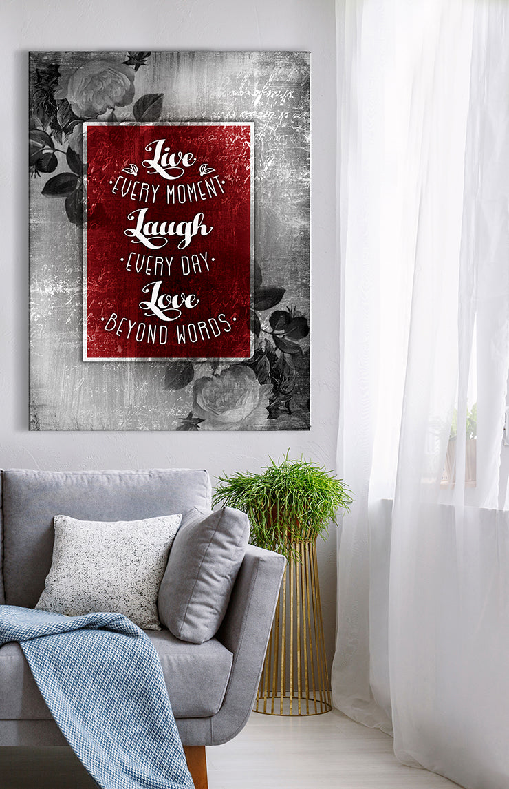 Exclusive! Live Every Moment Wall Art with Wood Frame (Ready To Hang) V6