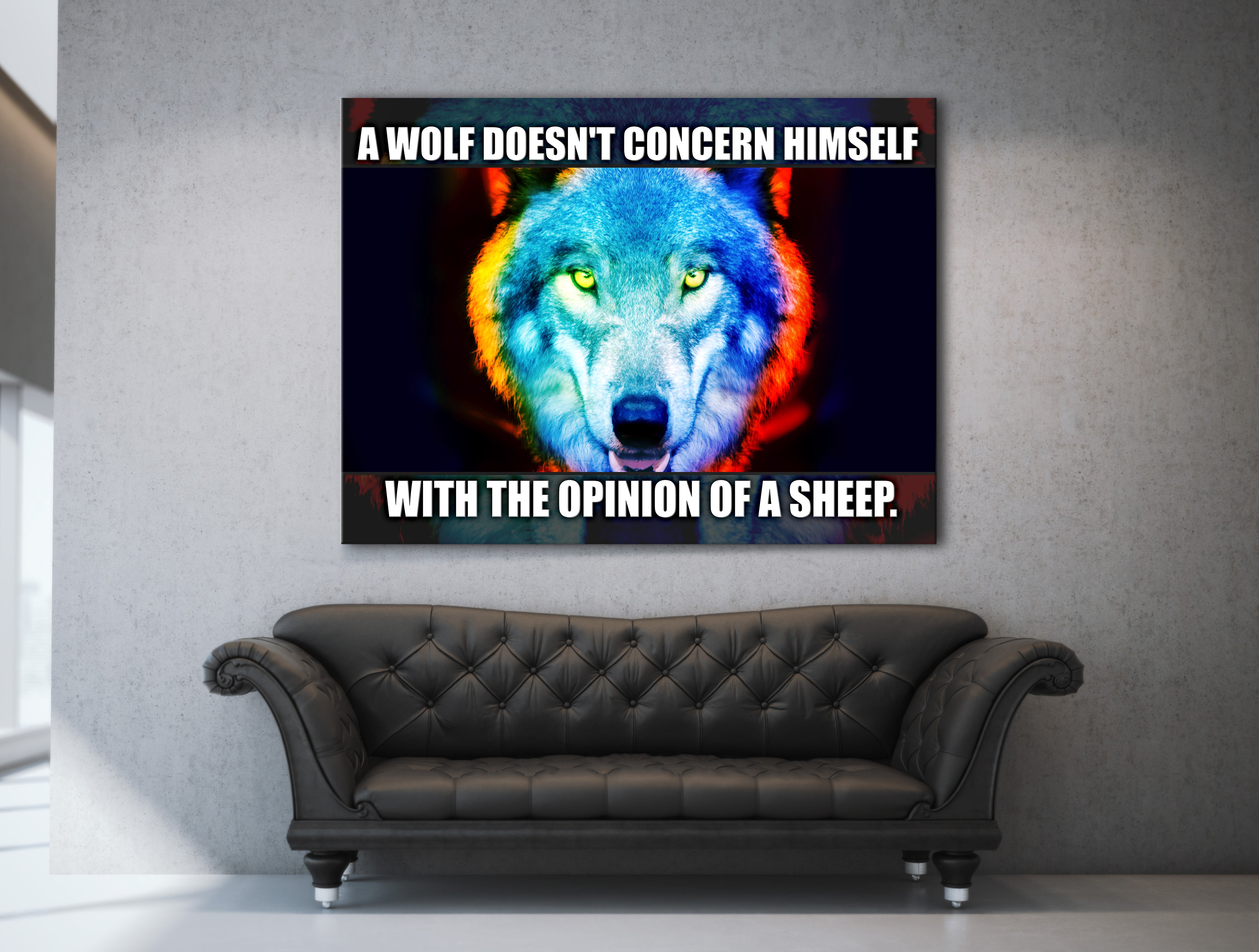 Exclusive Wolf Wall Art with Wood Frame, Ready to Hang - Buy 2 Get 20% Off!