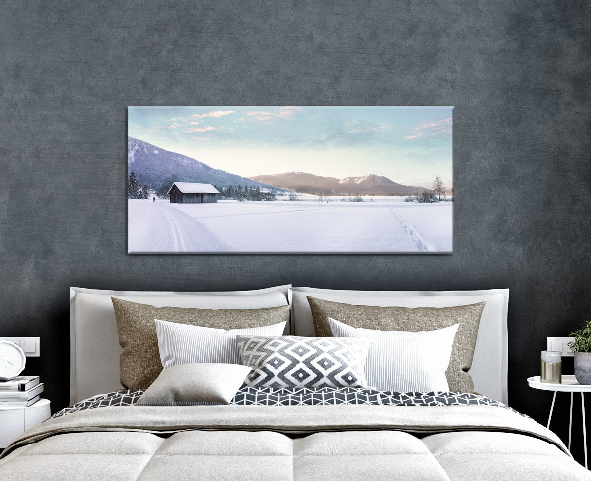 Hot Deal! Ready - To - Hang Snow Field Landscape Wall Art with Wood Frame