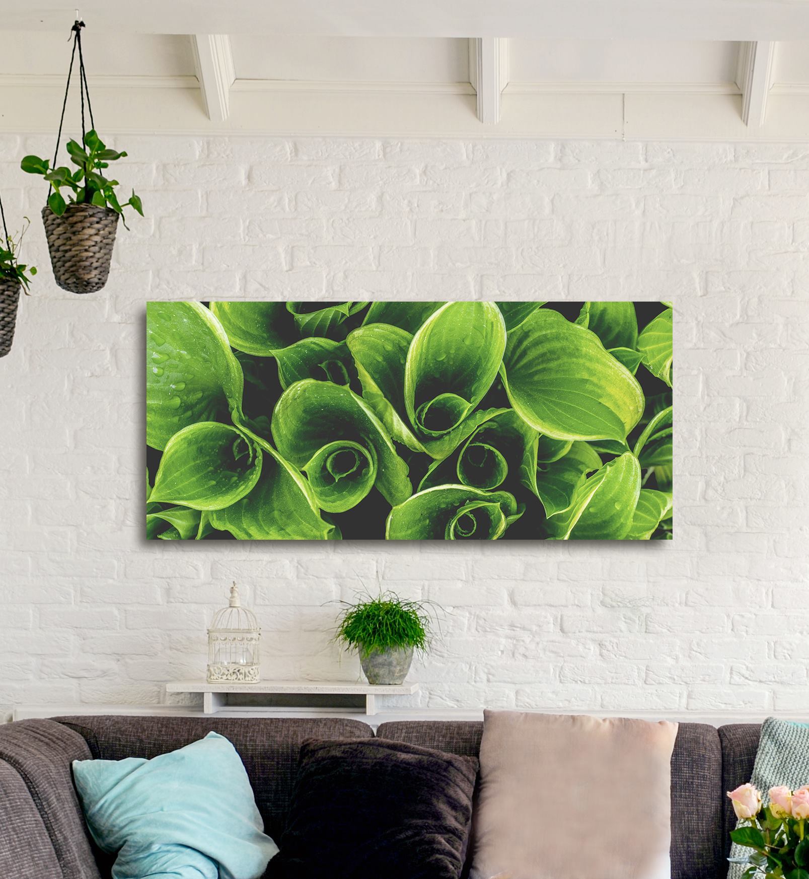 High - Quality Wood - Framed Nature Wall Art: Close - Up Leaves, Ready To Hang