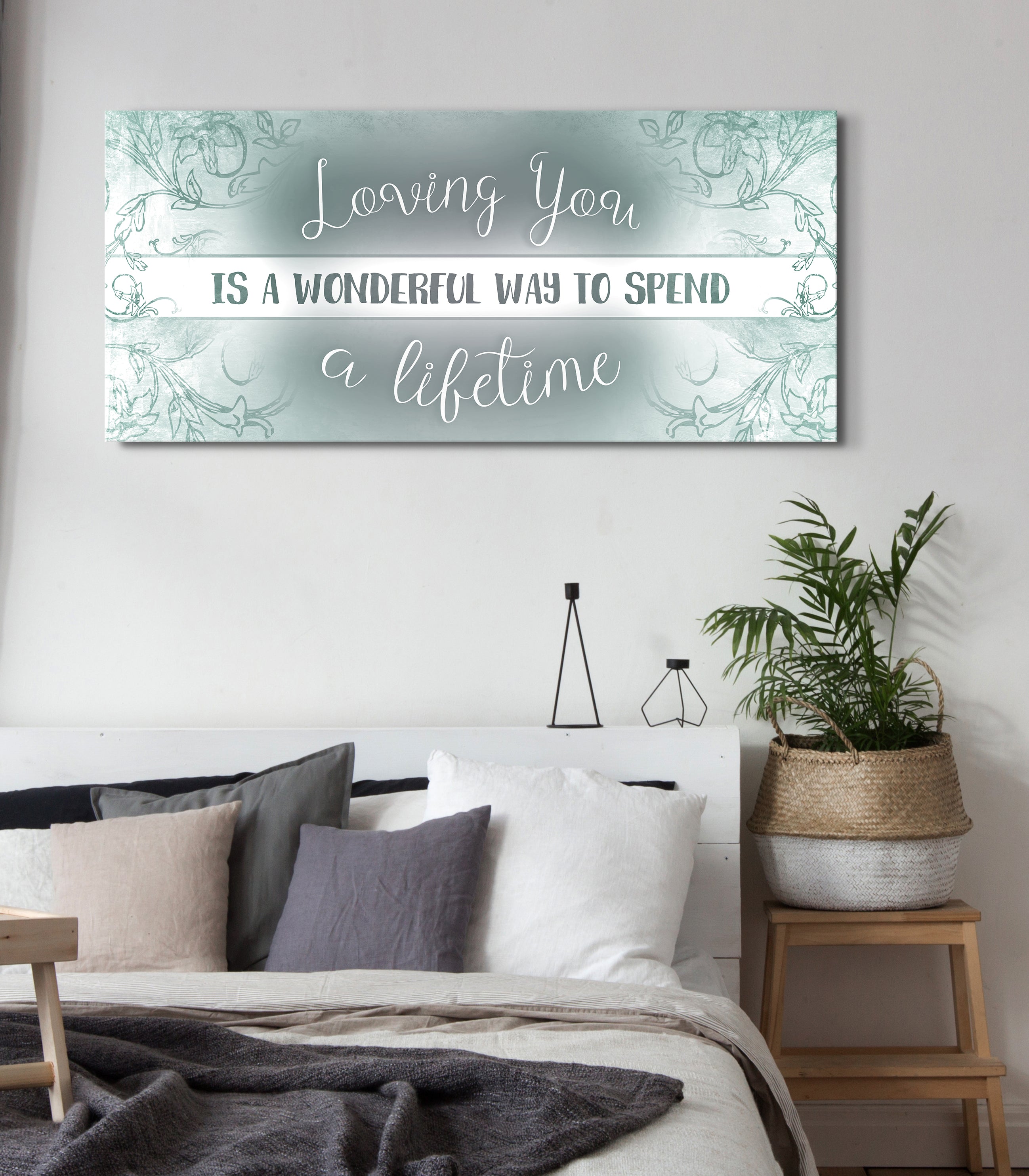 Exclusive Offer! Loving You Lifetime V8 Couples Wall Art with Wood Frame, Ready to Hang
