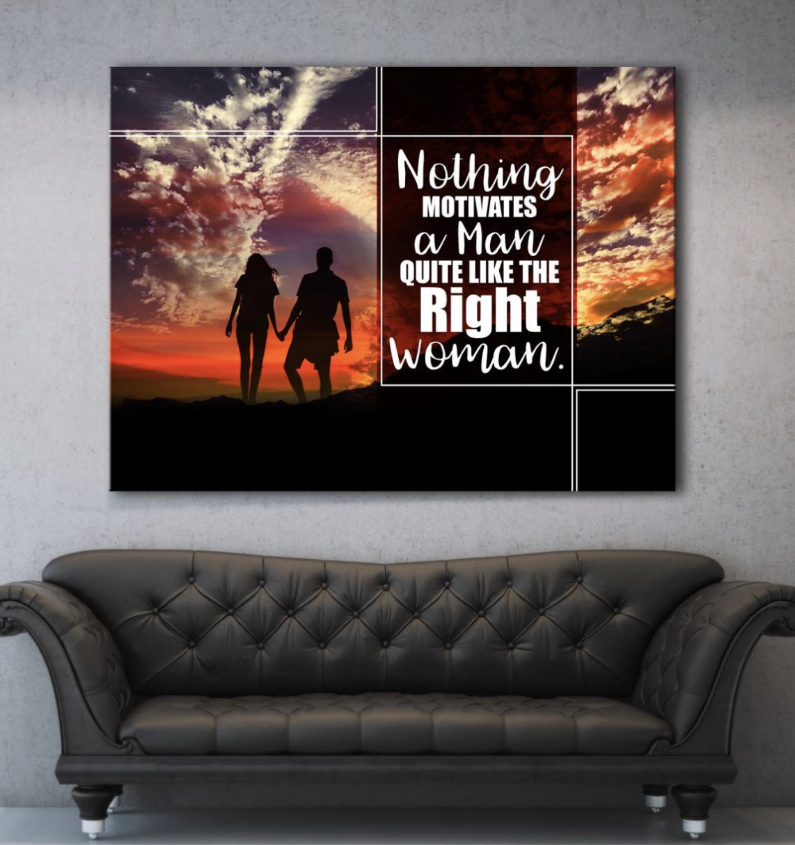 Inspirational Home Wall Art: Motivating with the Right Woman (Wood Frame, Ready to Hang)