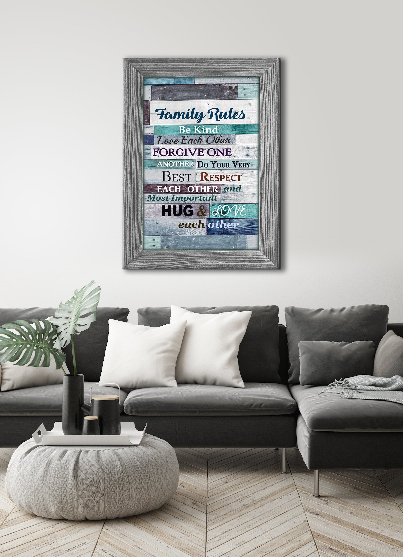 Hot Deal! Ready-to-Hang Sweet Family Saying Home Wall Art with Wood Frame