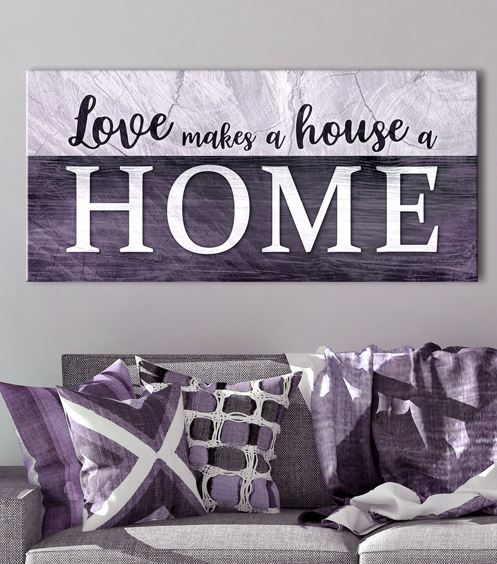 High - Quality Wood - Framed Wall Art: Love Transforms House into Home V4 (Ready to Hang)
