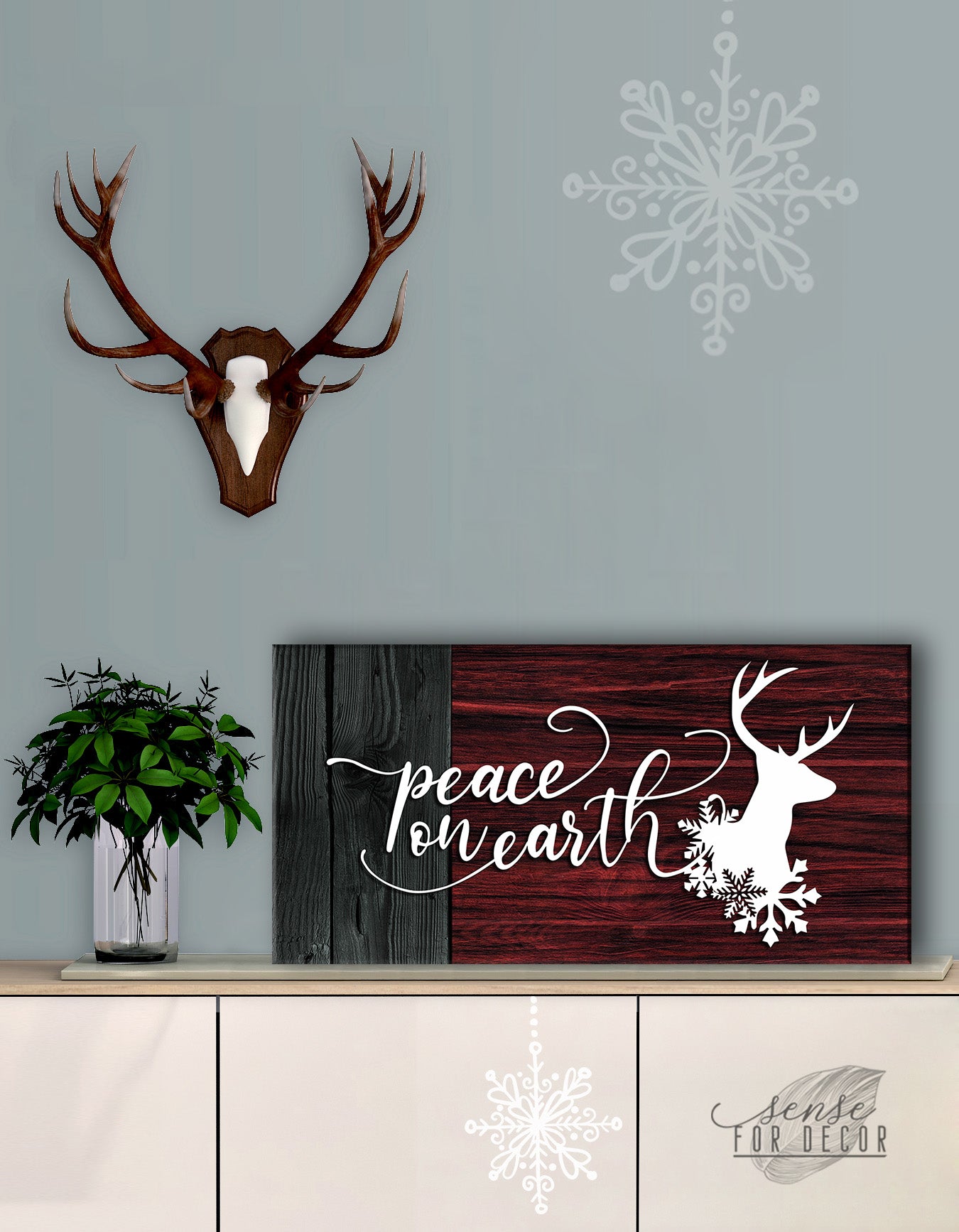 Holiday Wall Art: Peace on Earth V3 - Wood Frame, Ready to Hang! Buy 2 Save 20%